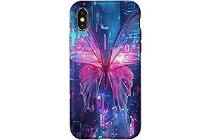 iPhone X/XS Fairy Tale Scene Graffiti-style Neon Butterfly Case