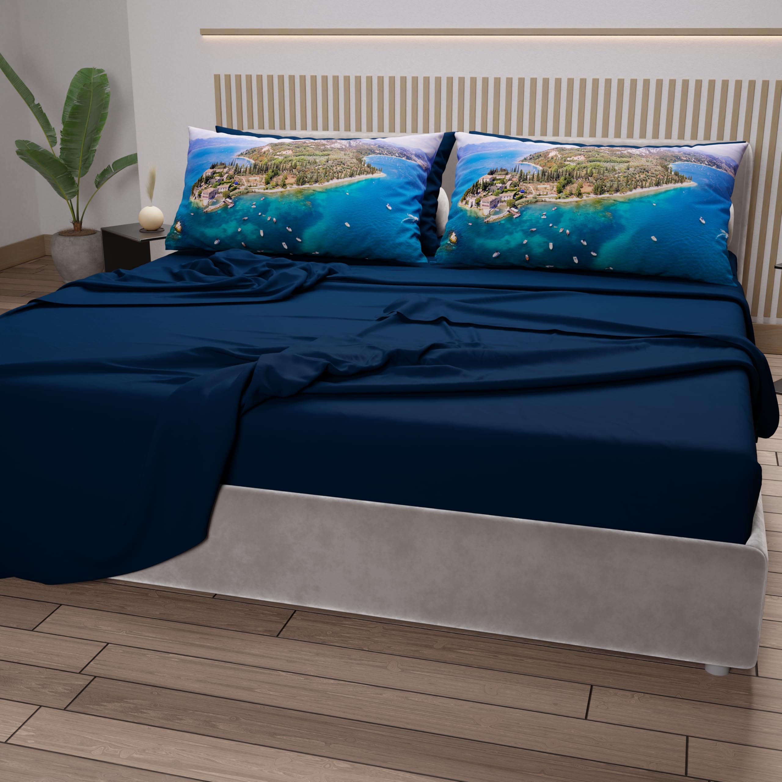 PETTI ARTIGIANI ITALIANI, Cotton Sheet Set for Double Maxi Bed with Pillowcases and Fitted Sheet 180 x 200 cm - Image 4