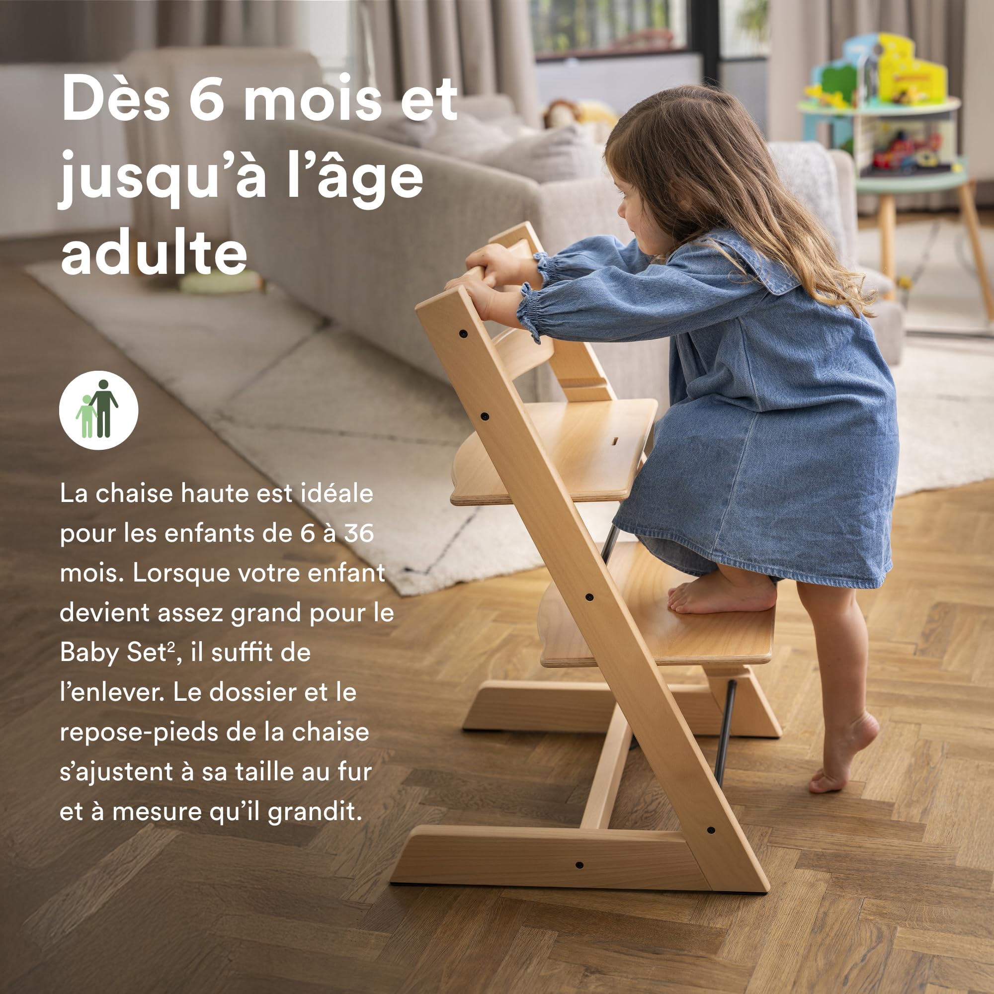 Pack Chaise haute Tripp Trapp avec son Baby Set et sa tablette Naturel - Stokke