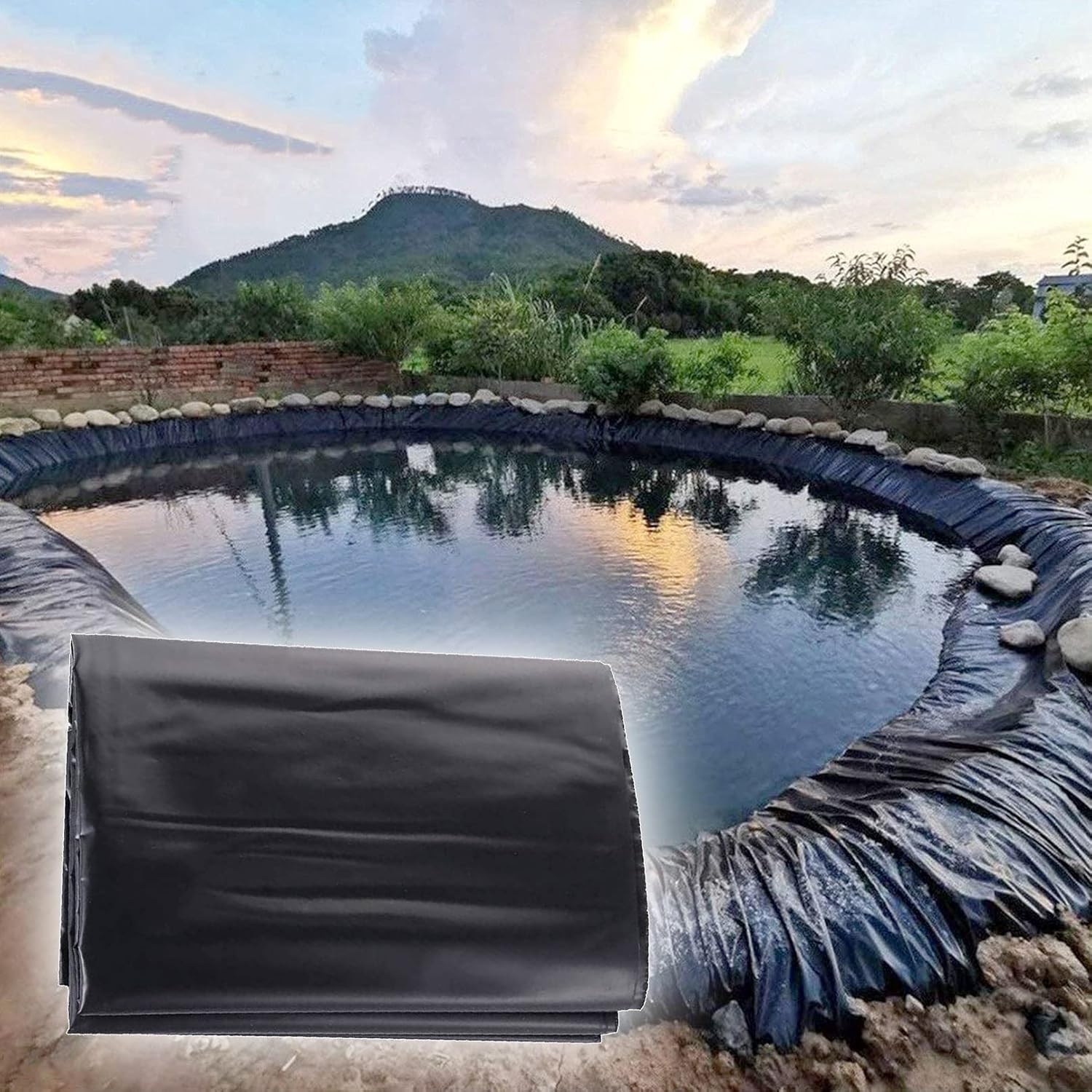 OooFaSA Pond Liner, 8 Mil/0.2mm Fish Pond Liners for Waterfall Pond and