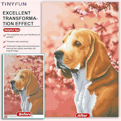 Miniatura 2 de TINY FUN Kits de pintura de diamantes 5D grandes para adultos, pintura artística de diamantes con gemas redondas de taladro completo Dotz para