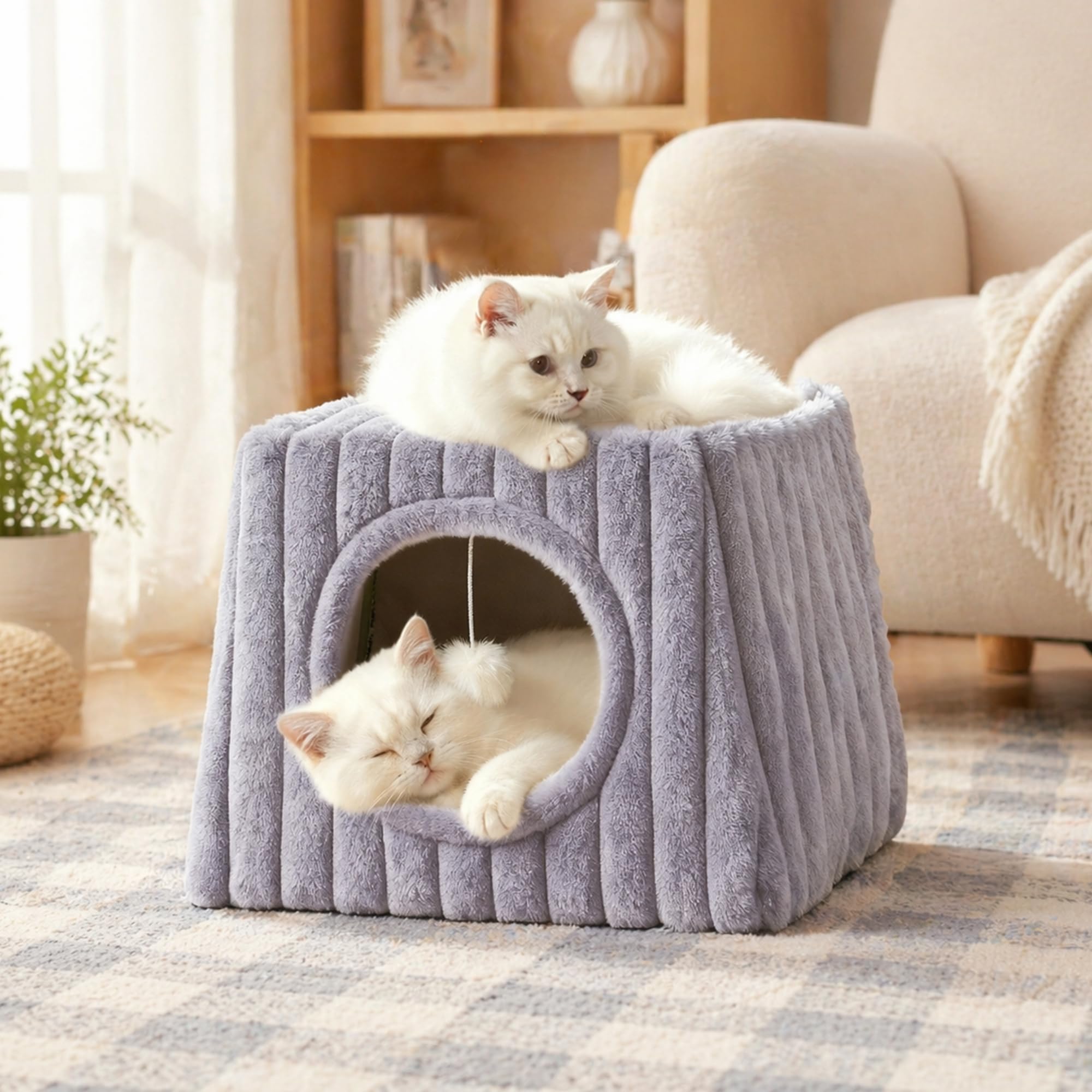 Photo 1 of Dogpals Cat Cave Bed, Large, Grey
