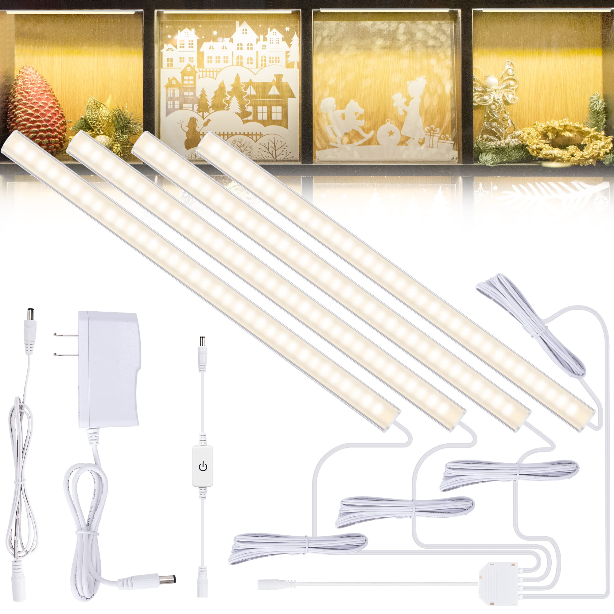 Buy Natural White 4 Packs Display Lights, Dimmable Shelf