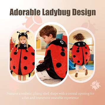 Wearable Ladybug Pillow, Lady Bug Wearable Pillow, Giant Big Bug Pillows Plush (100cm/39.3in)