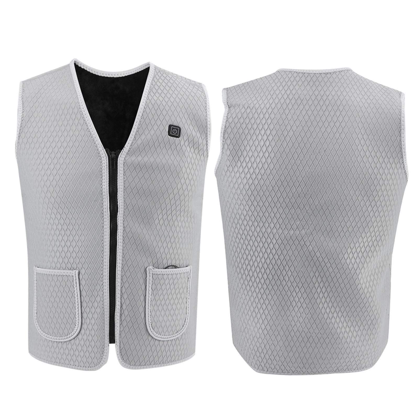 Heating Vest, Keep Warm Waistcoat Windproof Chemical Fiber Blended Material Three‑Level Intelligent Temperature for Woman Man for Winter(L)-image-33