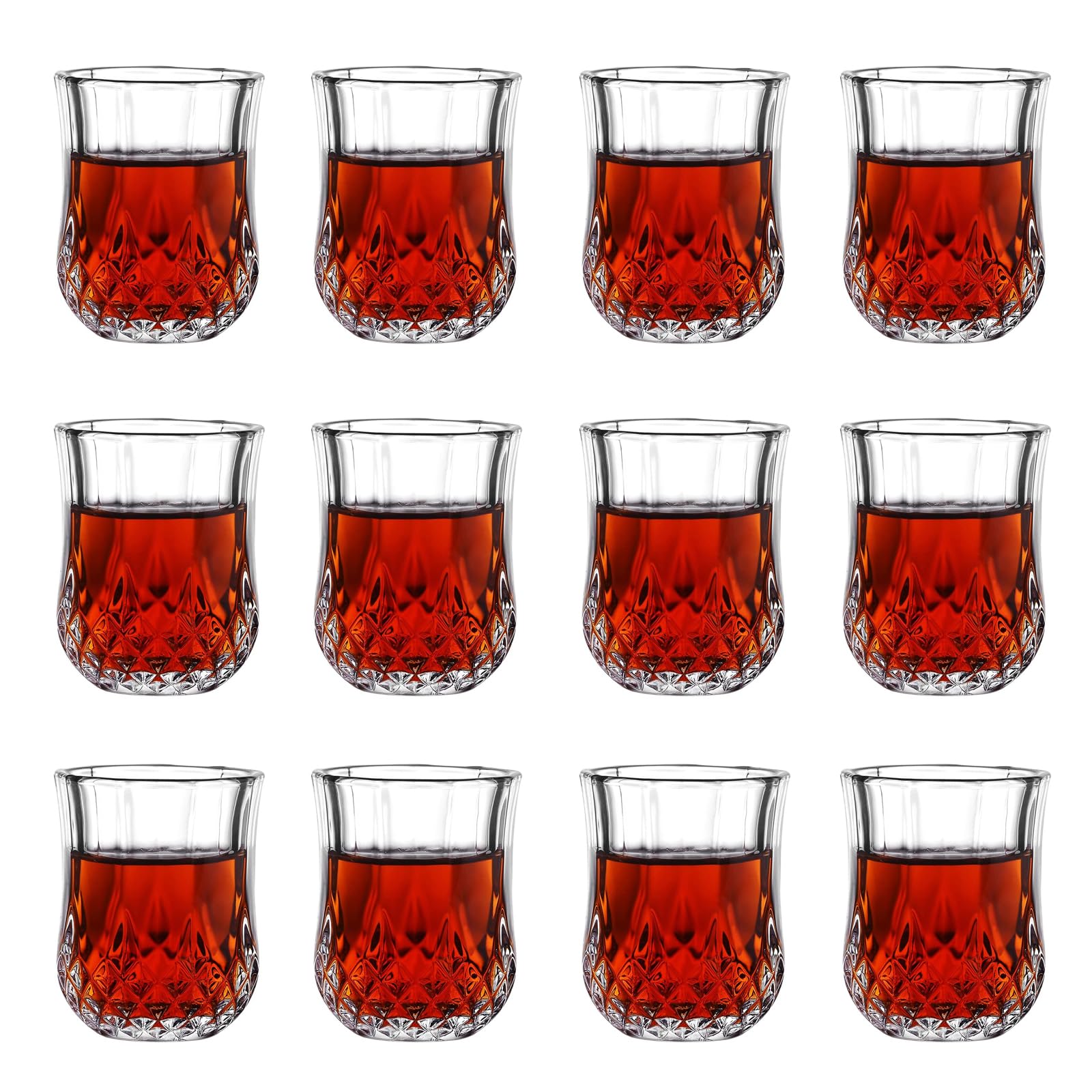 Valeways 1.75oz Mini Shot Glass Set of 12/Clear/Tasting Glasses/Cordial Glasses/Sherry Glasses/Glasses Snifters/Cute Shot Glasses