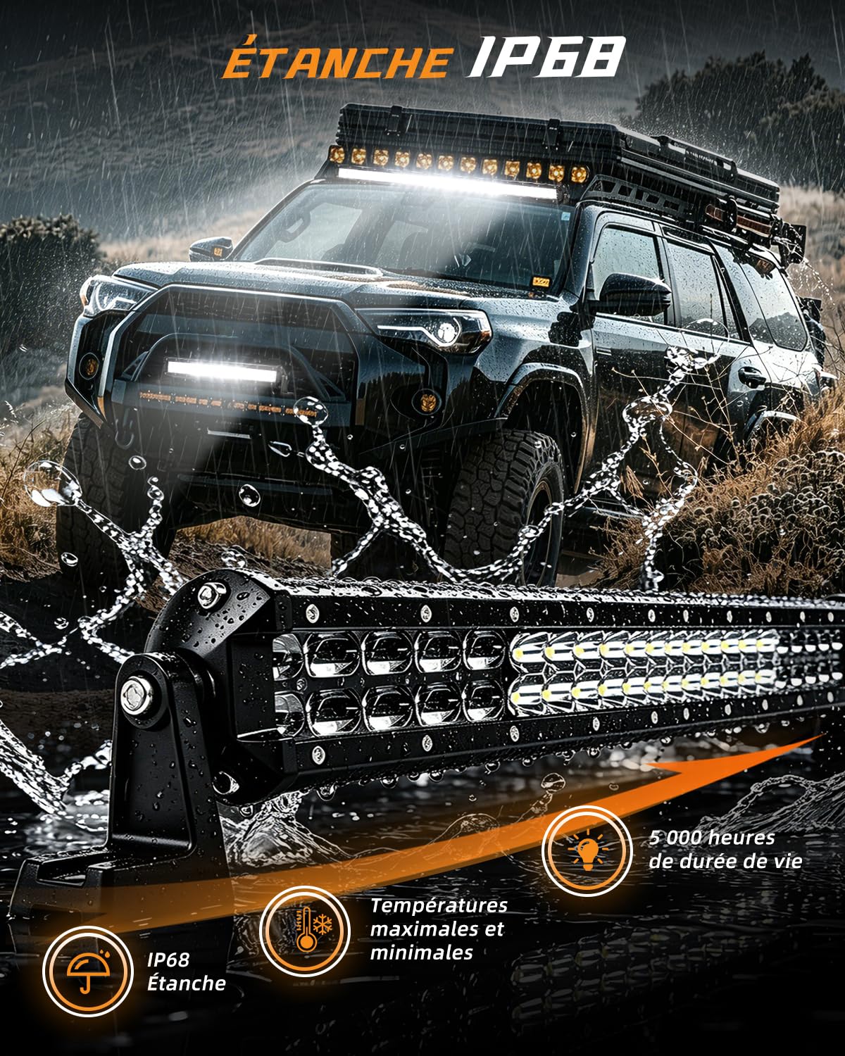 CO LIGHT Barre LED 33 Pouces, Double Rangée Faisceau Combiné Barre lumineuse LED pour Conduite Tout Terrain/Camions/Voitures/ATV/UTV/4X4
