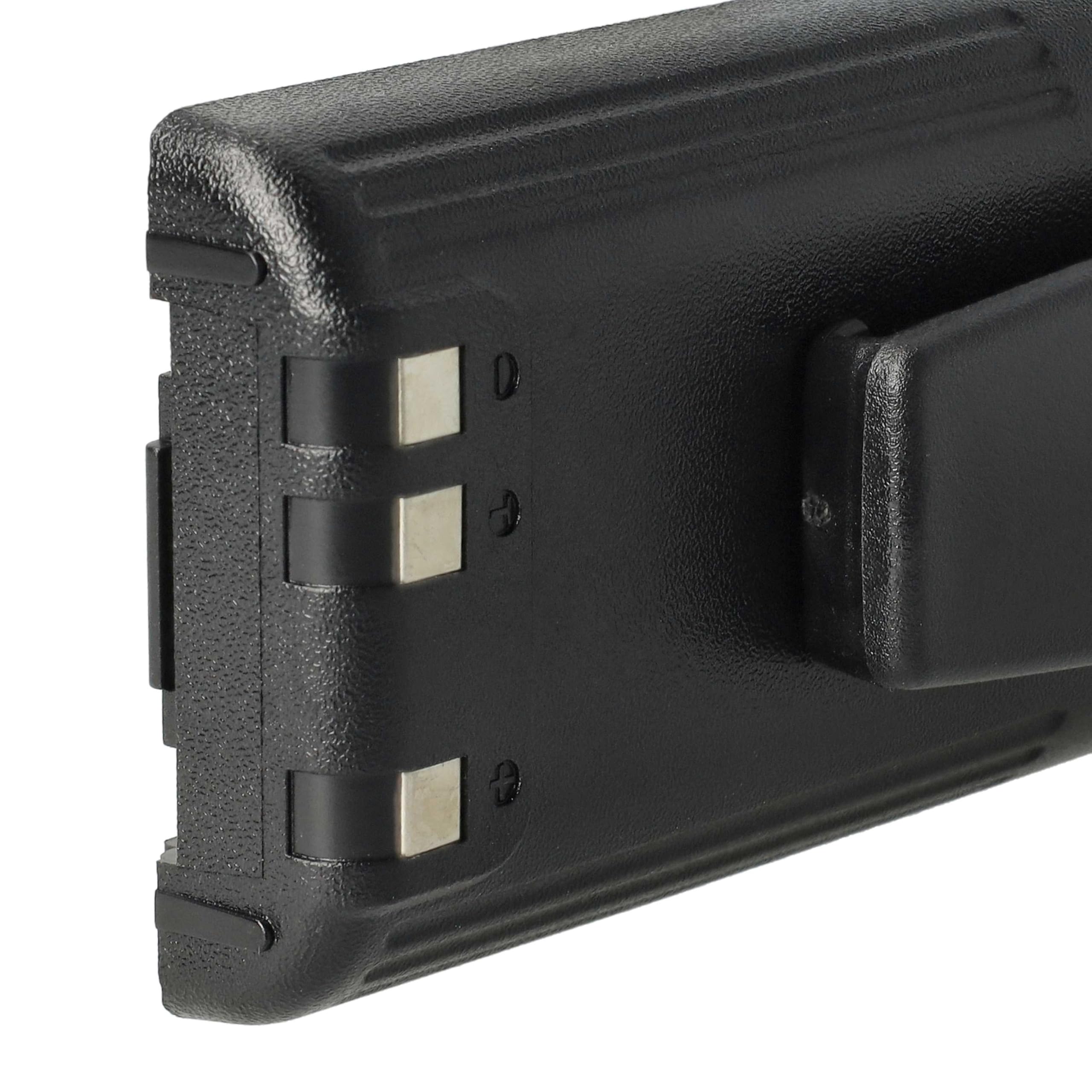 vhbw 2 x akumulator zamienny do Icom BP-222N, BP-222, BP-211N, BP-211 do krótkofalówki, Walkie Talkie (2000 mAh, 7,4 V, litowo-jonowy) + klips do paska