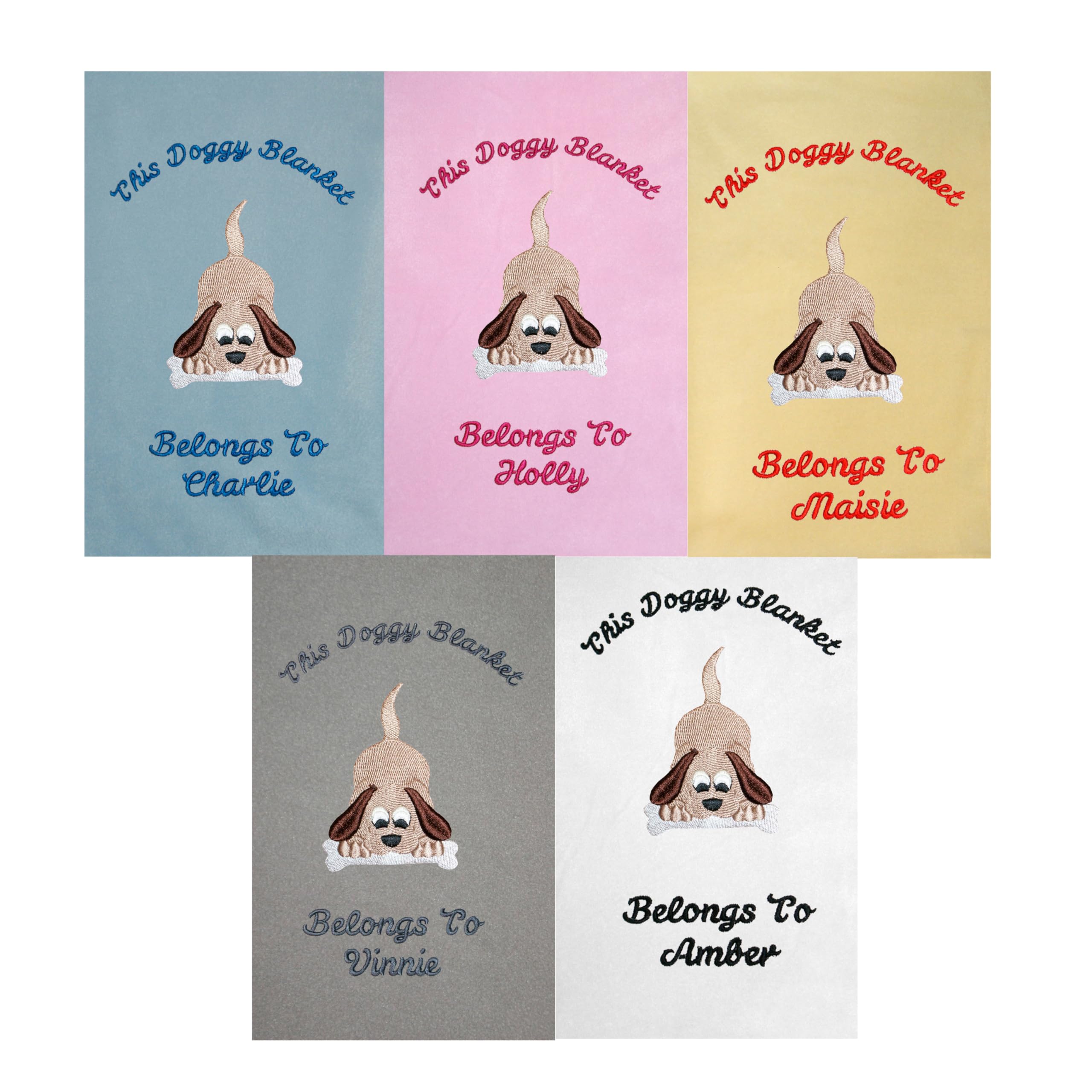 Oh Sew Simple Wagging Tail Personalised 3D Dogs Fleece Blanket - Choice of colours available at customization point