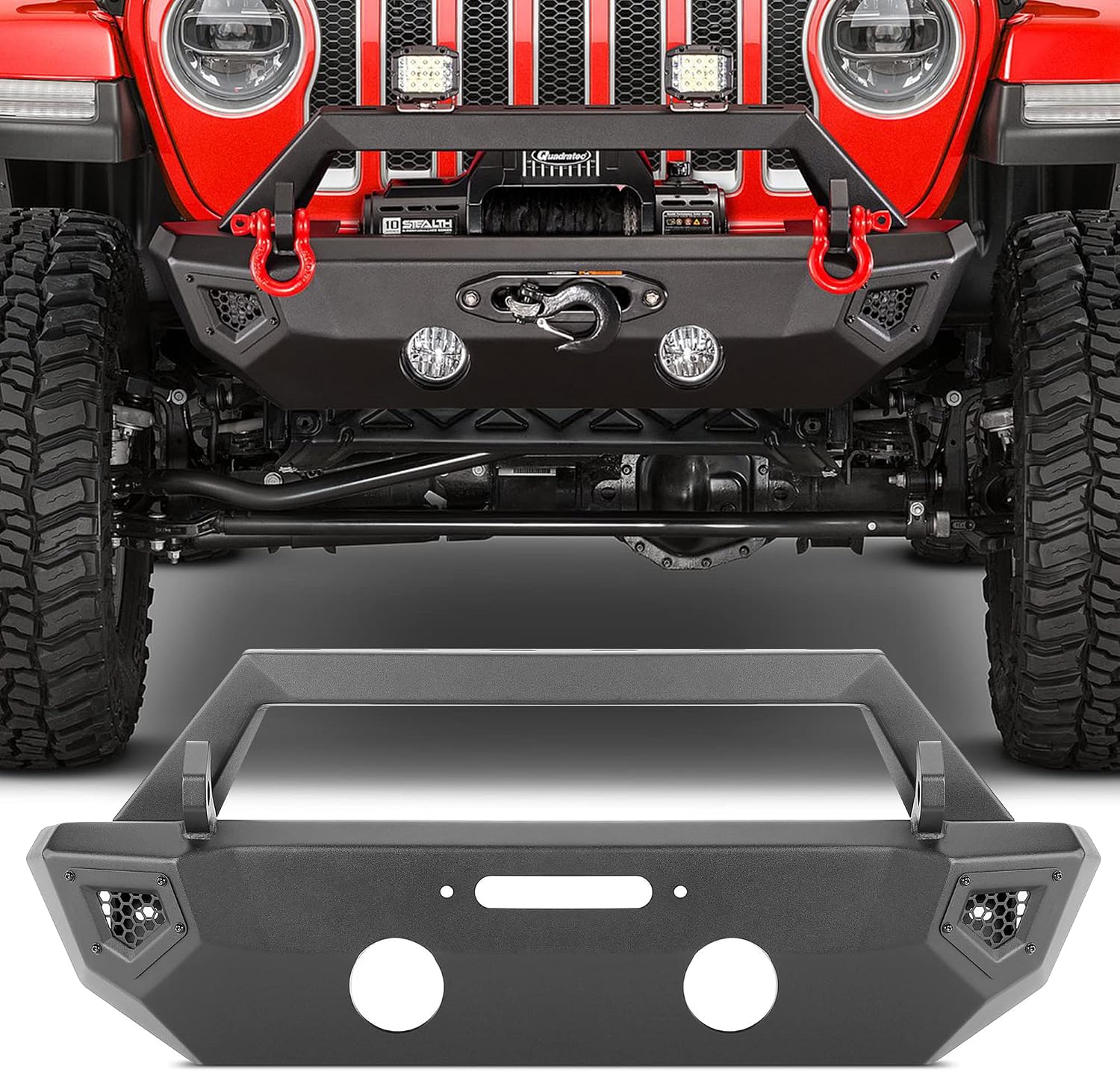 Carnivore Mid Width Front Bumper - Jeep Wrangler JK, JL & Gladiator JT 2007-2023 Compatible, Fits Winches Up To 12,000 Lbs.