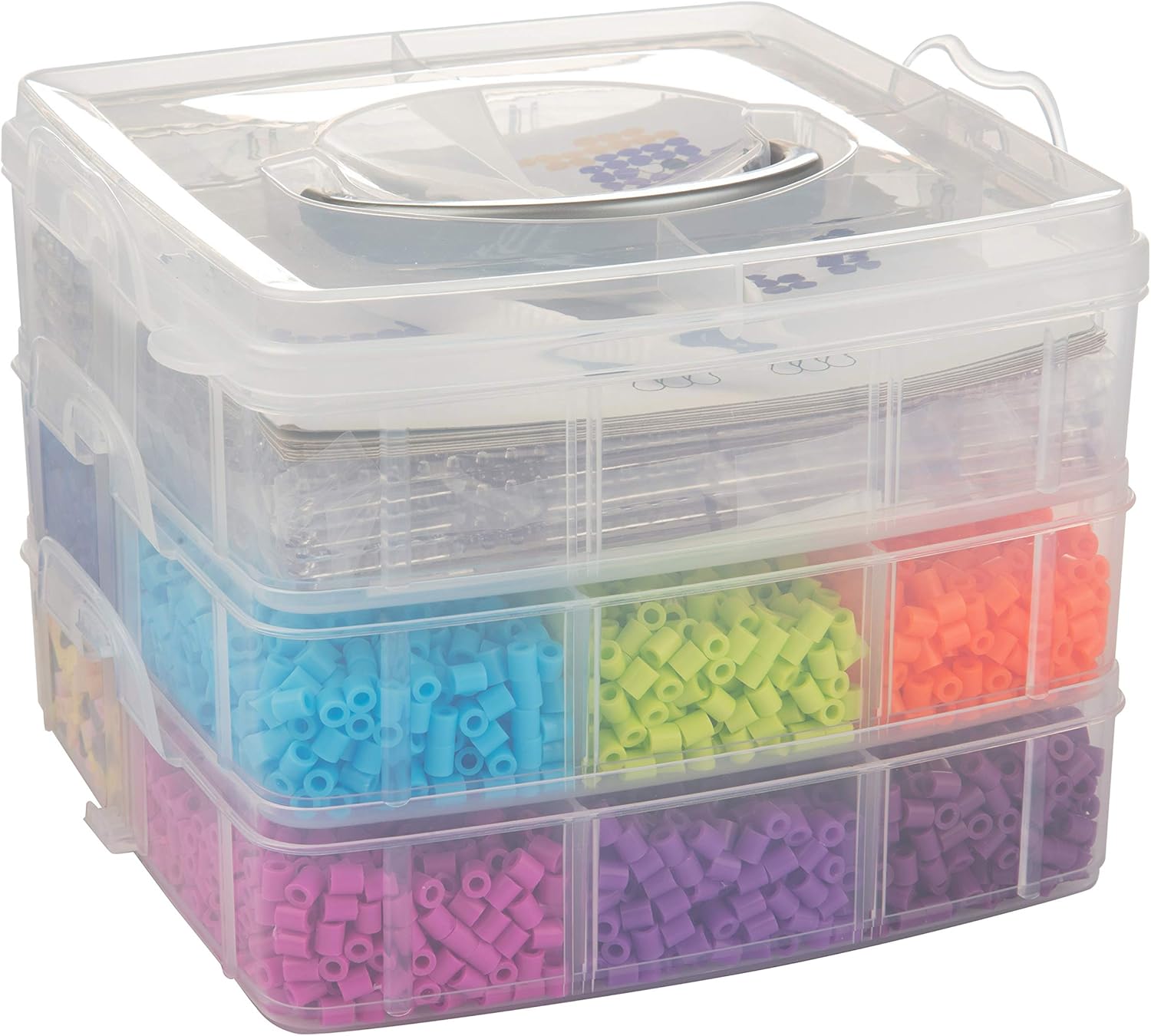 Buy 8 000pc Diy Complete Fuse Bead Kit W Carrying Case Dinosaurs 18 Colors 8 Unique Templates 4 Peg Boards Tweezers Ironing Paper Works W Perler Beads Pixel Art Color