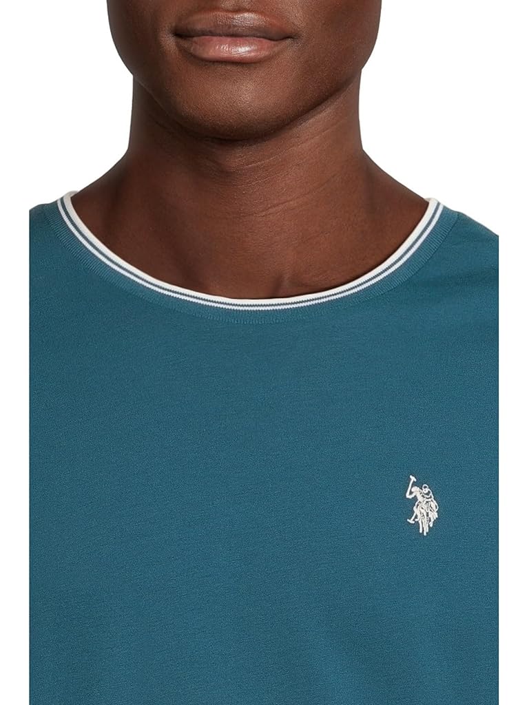 U.S. POLO ASSN. Short Sleeve Crew Neck Yarn-Dye Collar Tipped Jersey Tee