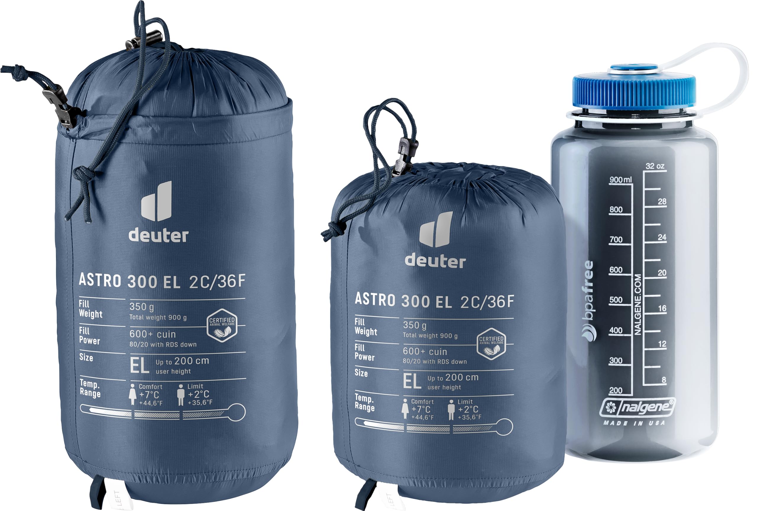 deuter Astro 300 EL +2C/36F Saco de Dormir de plumón Extra Largo