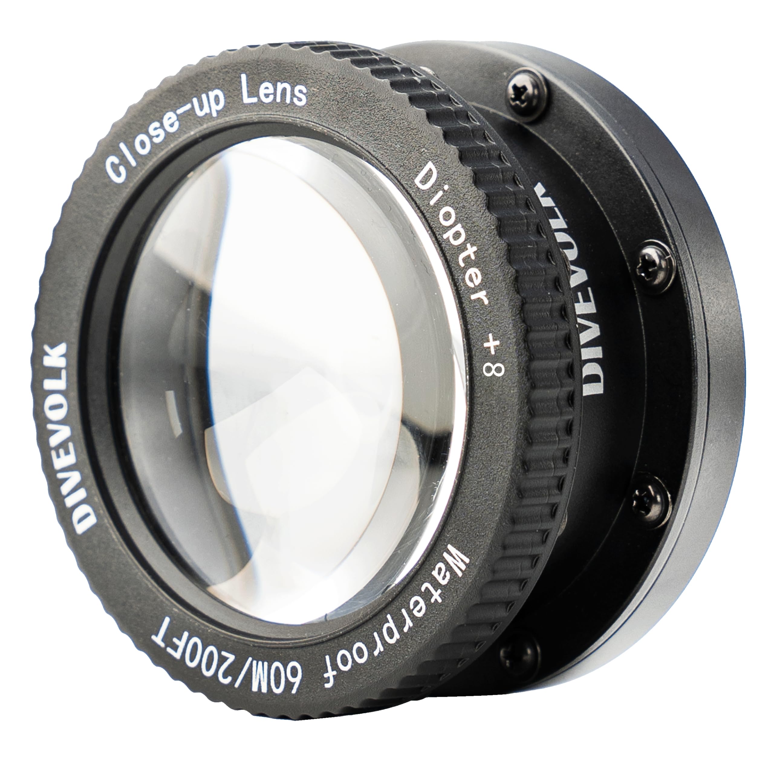 DIVEVOLK Underwater +8 Close-up Lens, Optical Wet Lens for DIVEVOLK SEATOUCH 4 MAX housing
