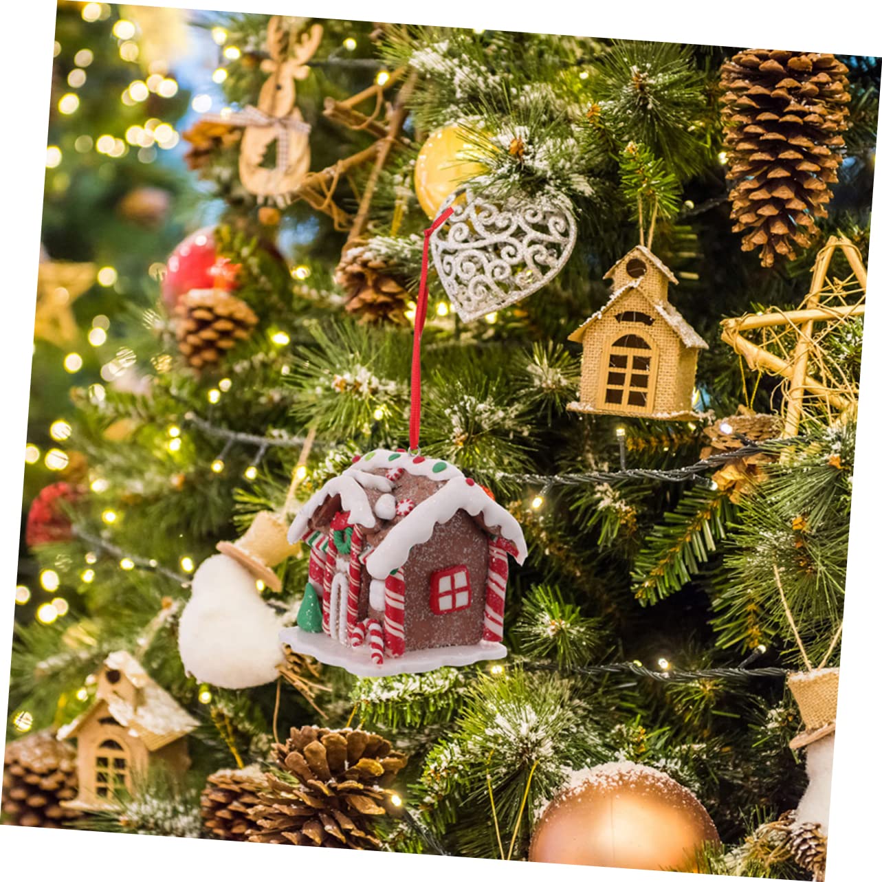 Cabilock Casa De Jengibre Decoración 6 Piezas De De Jengibre De Navidad Escena De Navidad De De Jengibre Adornos Navideños Decoraciones Navideñas De Interior Decoración Navideña Resina