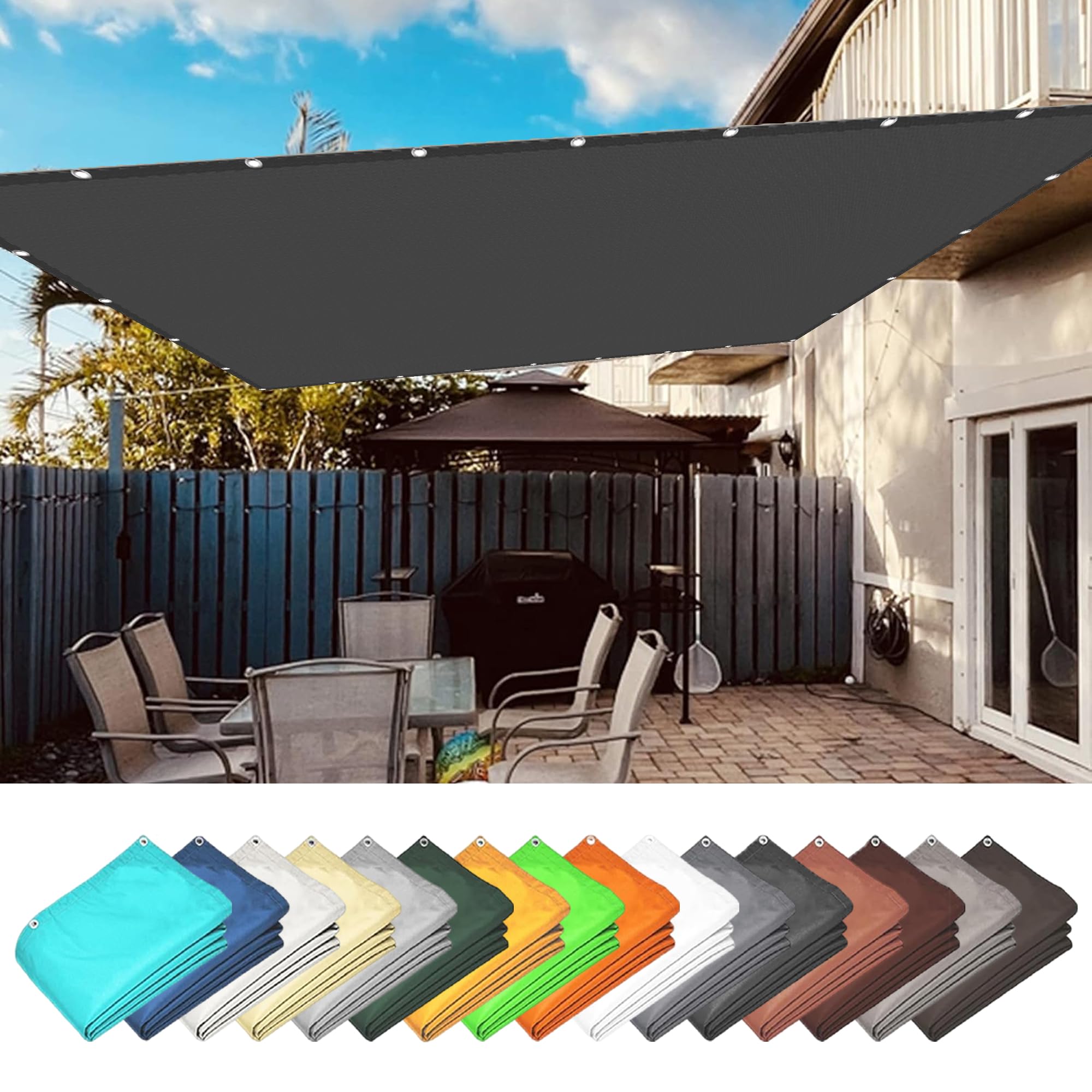 Filet d'ombrage de jardin pour terrasse ombragée sans perçage