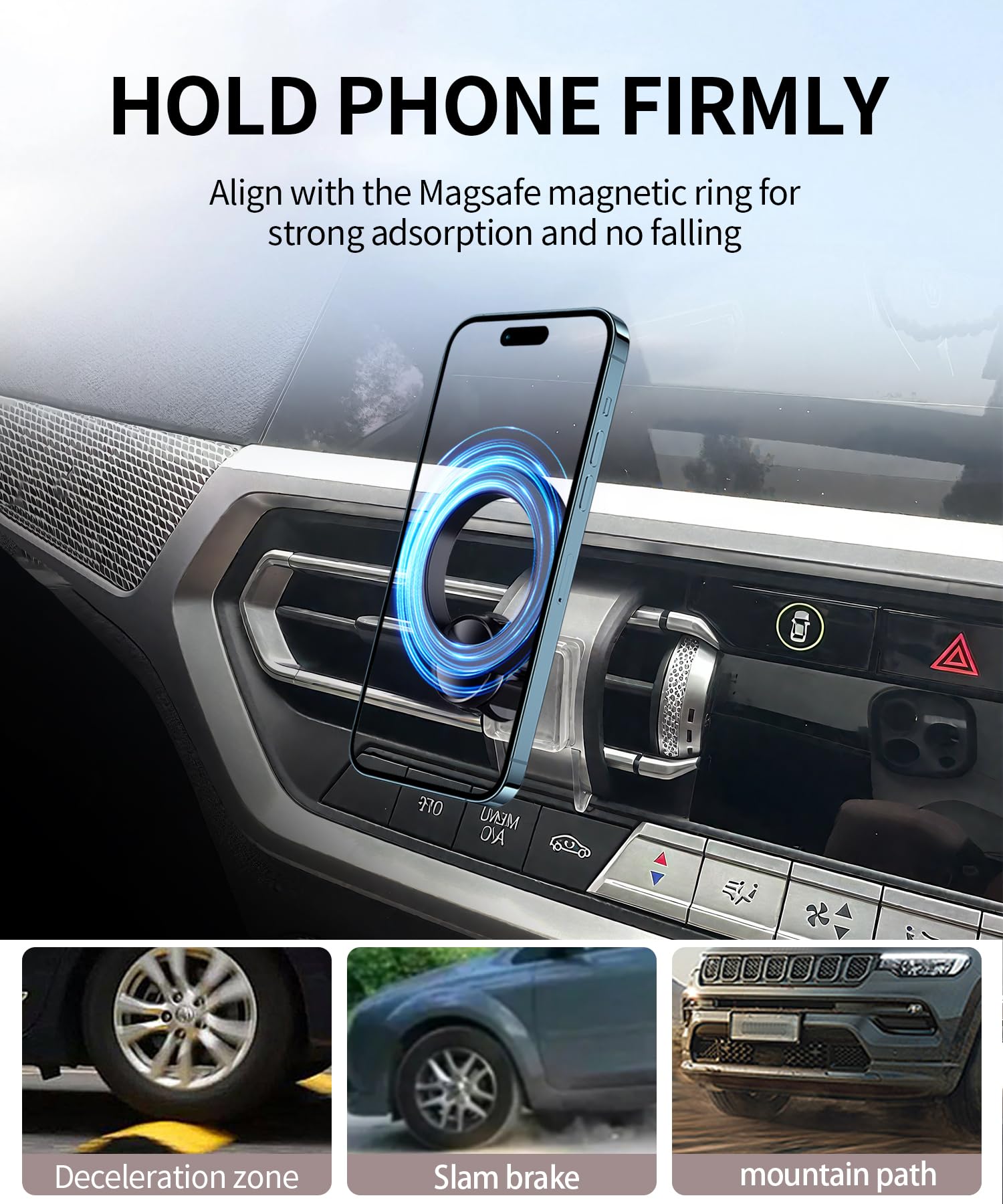 BEERTE Magnetic Phone Holder For BMW 3 Series (2012-2018) & 4 Series (2013-2020) | Air Vent Car Mount | Universal Magnetic Mount