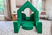 Vista 6 de FOAMOH Castle Sofa Sand - Sofá personalizable de 14 piezas para juegos imaginativos y fácil almacenamiento con almohada personalizable