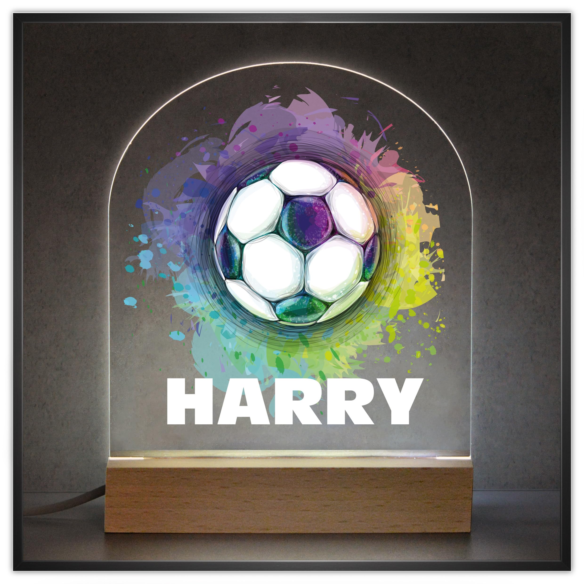 Beecreative Personalised Football Gifts for Boys, Football Night Light for Boys Kids, Football Desk Table Lamp LED Light, Football Bedroom, Footballer Gifts