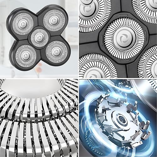 Miniatura 5 de 5 cabezales de repuesto para afeitadora eléctrica para hombre, afeitadoras de cabeza de afeitar para calvo y cara, cortador de barba para hombres