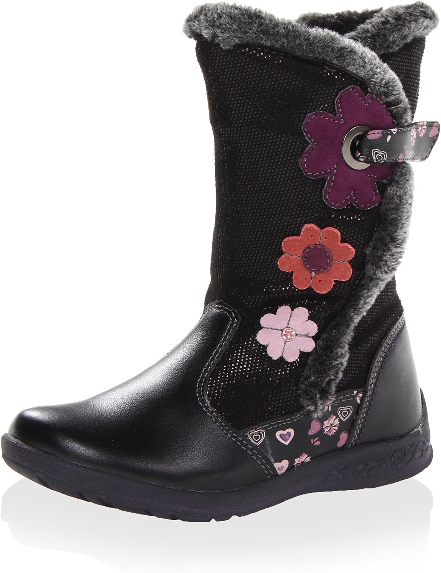 Beeko Kid's Makala II Fur Trimmed Boot, Black, 30 M EU/12.5 M US Little Kid