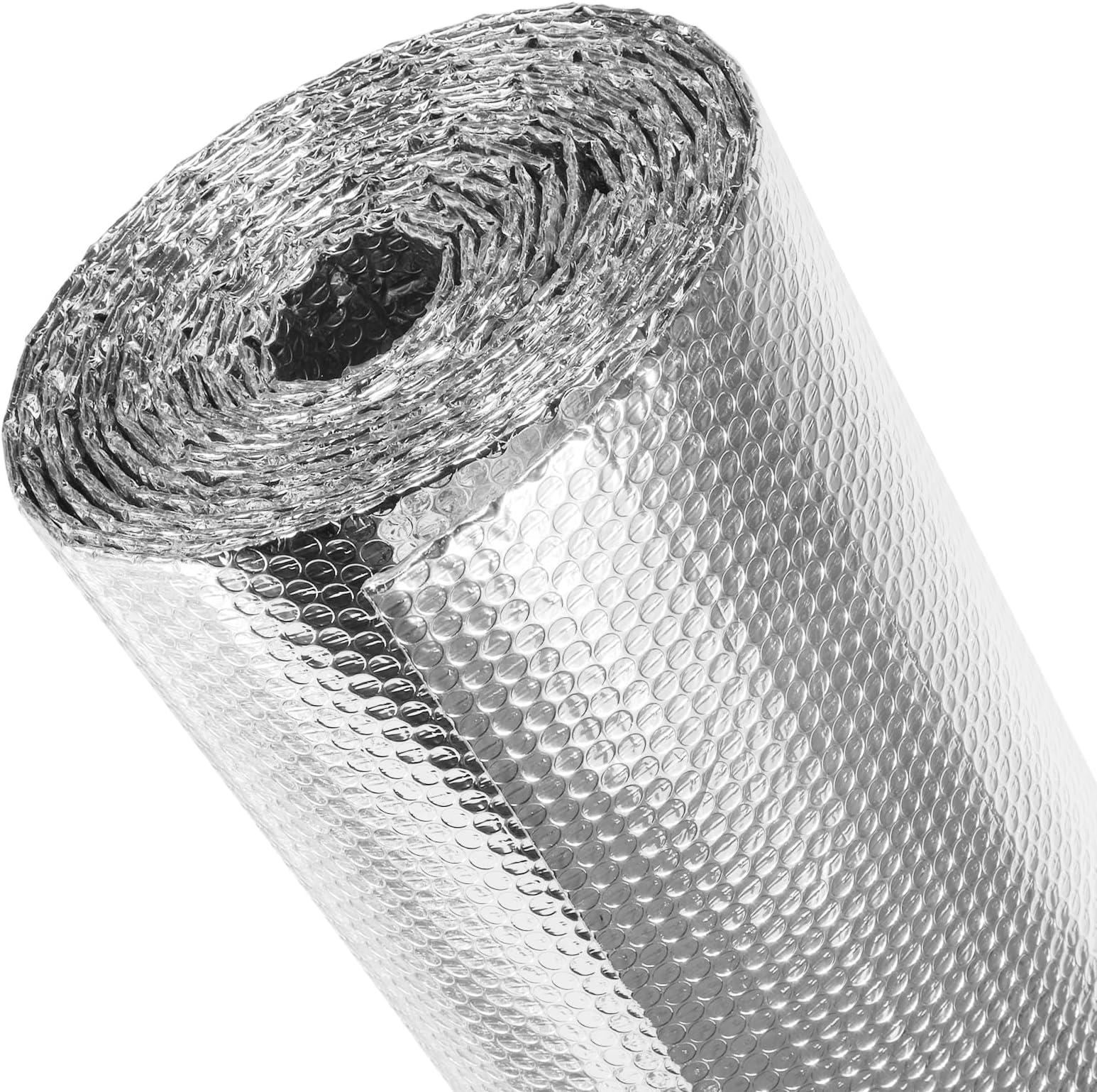 fowong Radiator Reflector Panels, 0.6m (W) x 6m (L) x 3mm (T) Insulation Foil Reflector, Energy Saving Radiator Foil Reflector Roll, Single Bubble Double Side Aluminium Insulation Foil for Home
