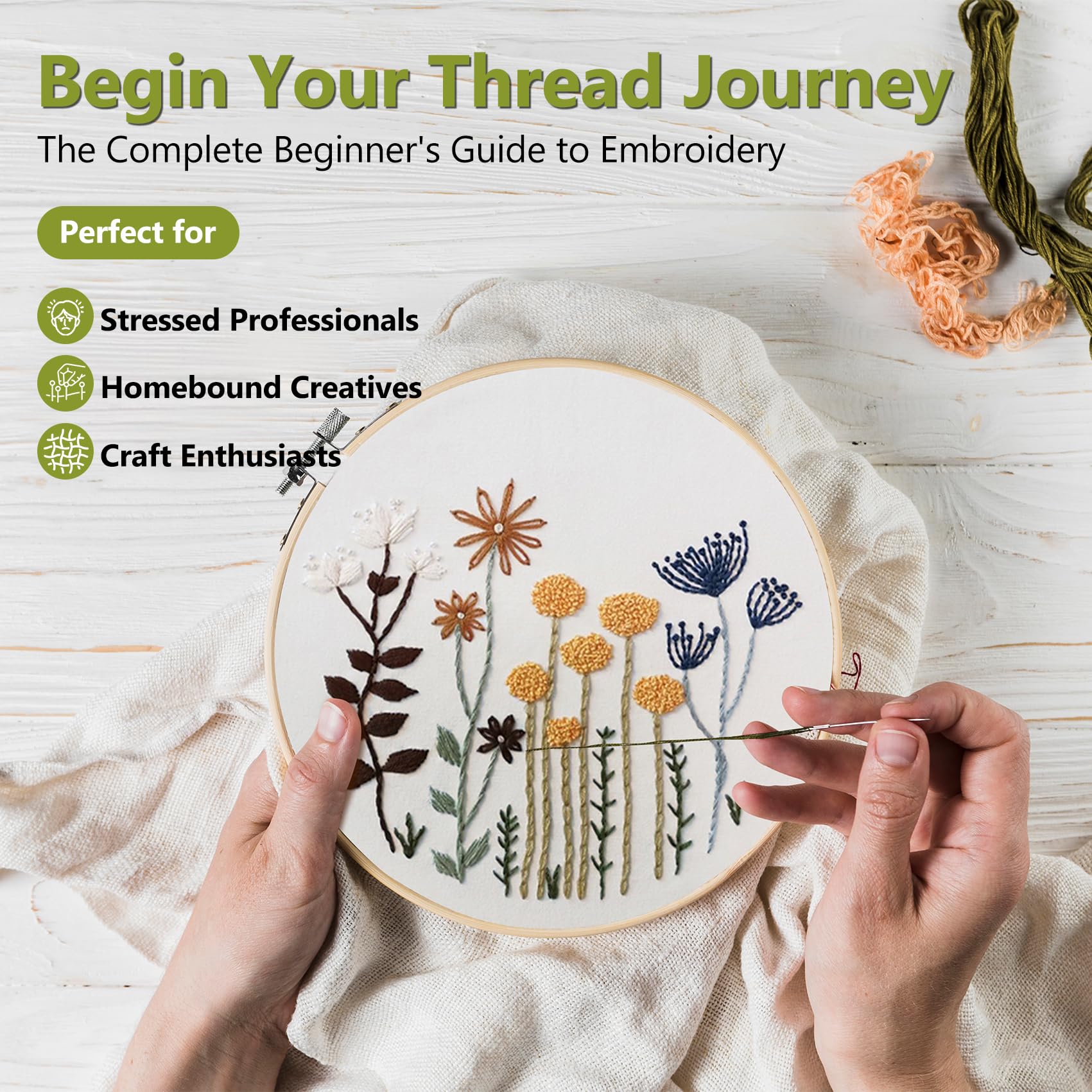 Embroidery Kits for Beginners - Floral Designs -2