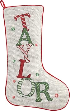 Lets Make Memories Personalized Christmas Stocking - Festive Name Christmas Stocking - for Family - Light Design