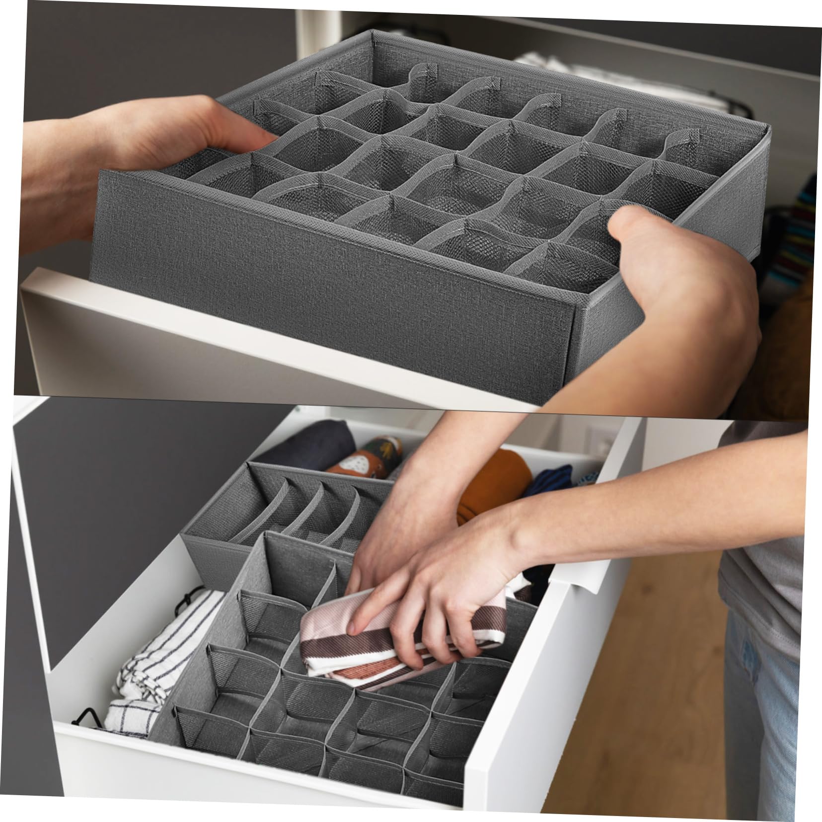 PRETYZOOM Cationic Cloth Faltbare Schubladenbox 4 Stück, Einschulung Feier