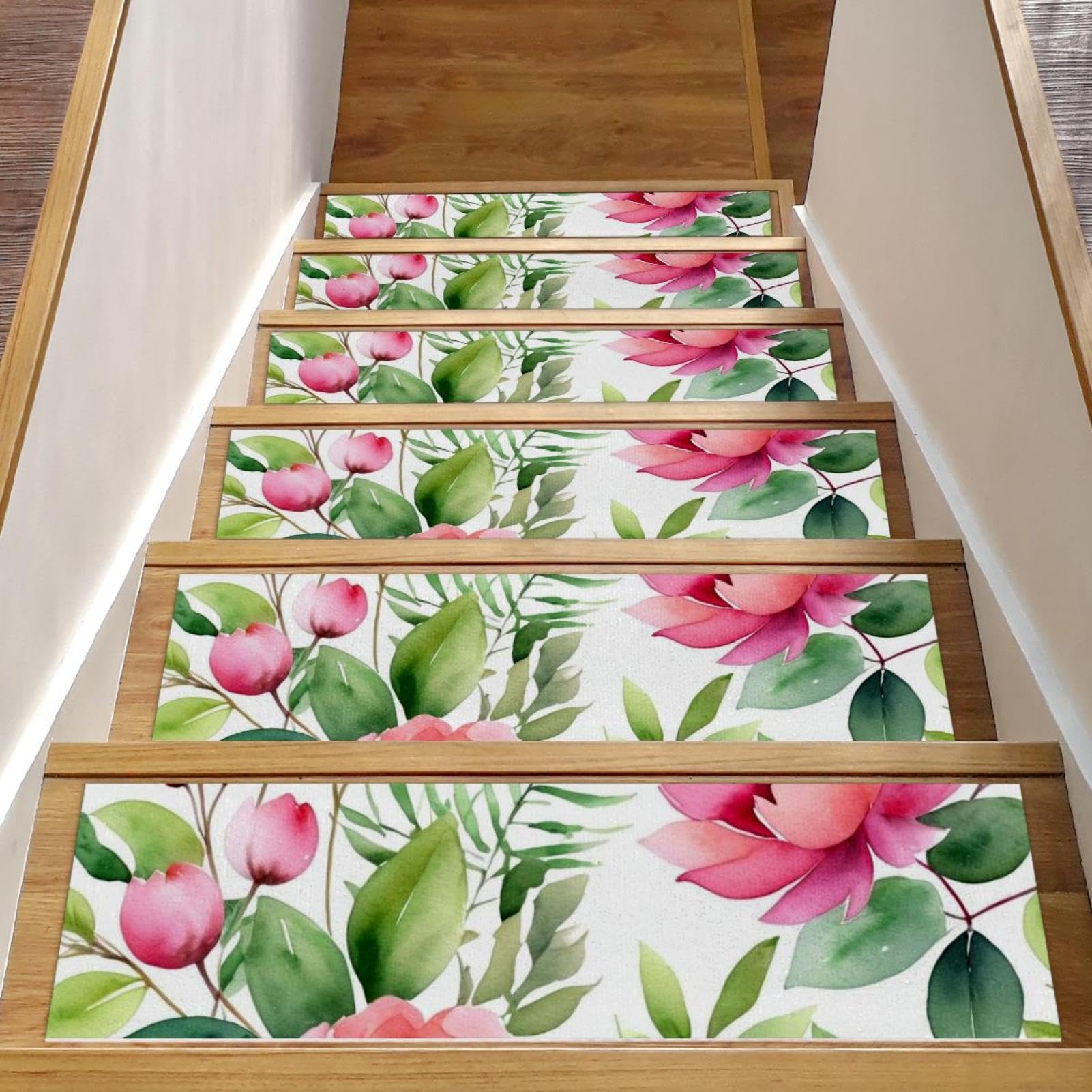 Tapis d'escalier pour animaux à motif vert pour sécuriser vos marches
