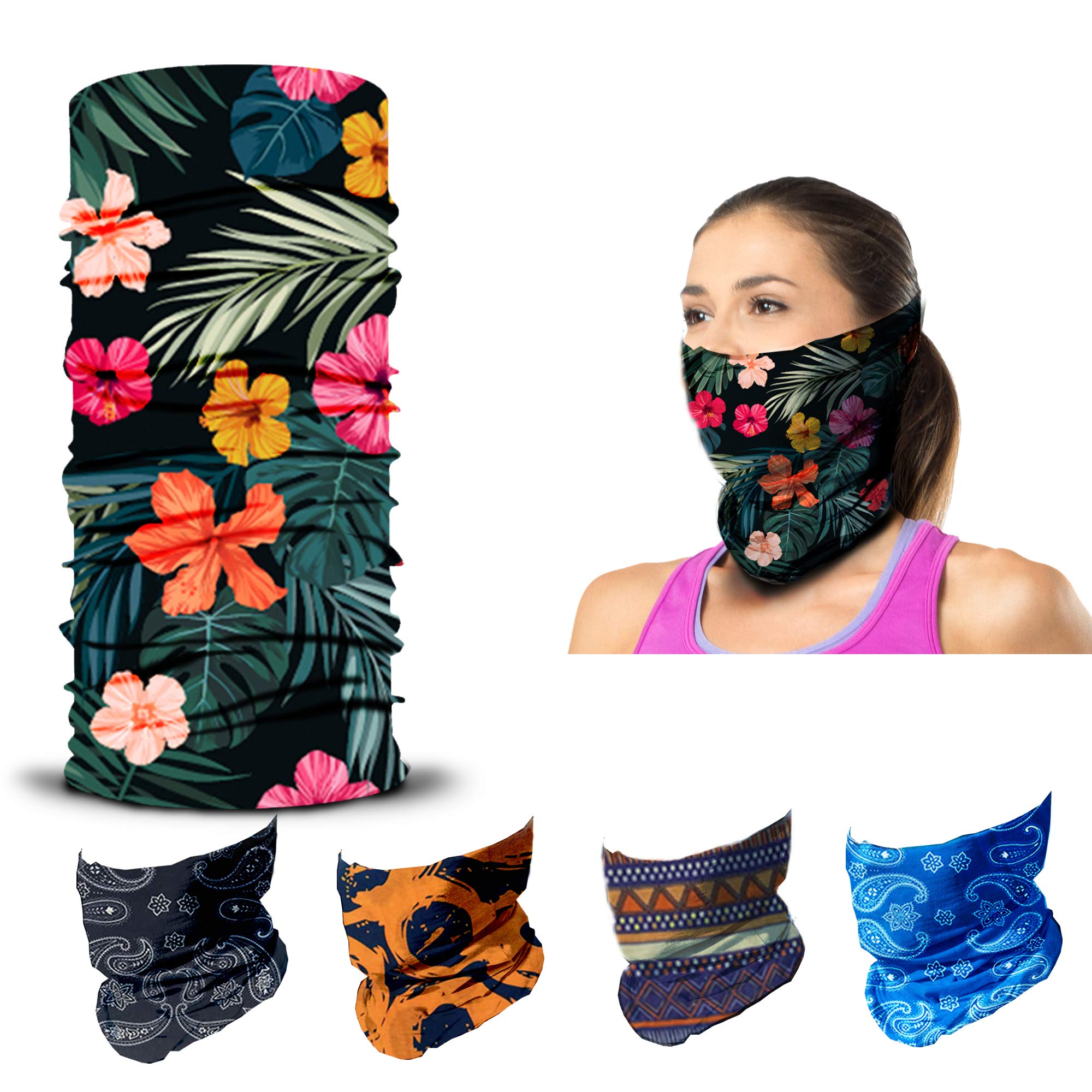 ARMORAY Face Mask Washable & Reusable Balaclava Neck Gaiter-Sun Protection Bandana Scarf Masks for Men & Women Hiking Fishing