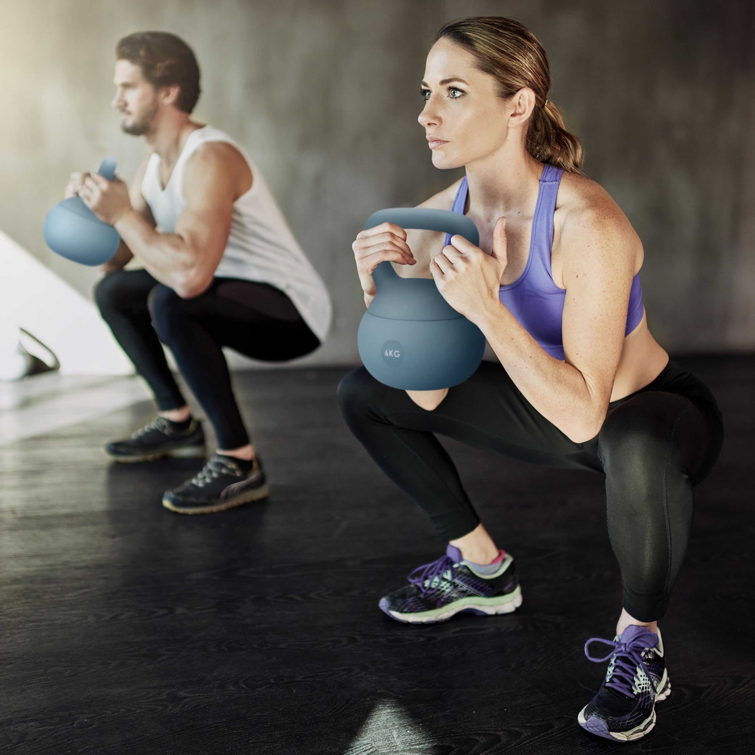 Gymtek Kettlebell 4-12 kg, Pilates Poids Musculation Femme, Soft Kettlebell Fitness pour Workout, Haltere Musculation avec poignée, Kettlebells Souple Ideal Fitness materiel pour Sport Maison