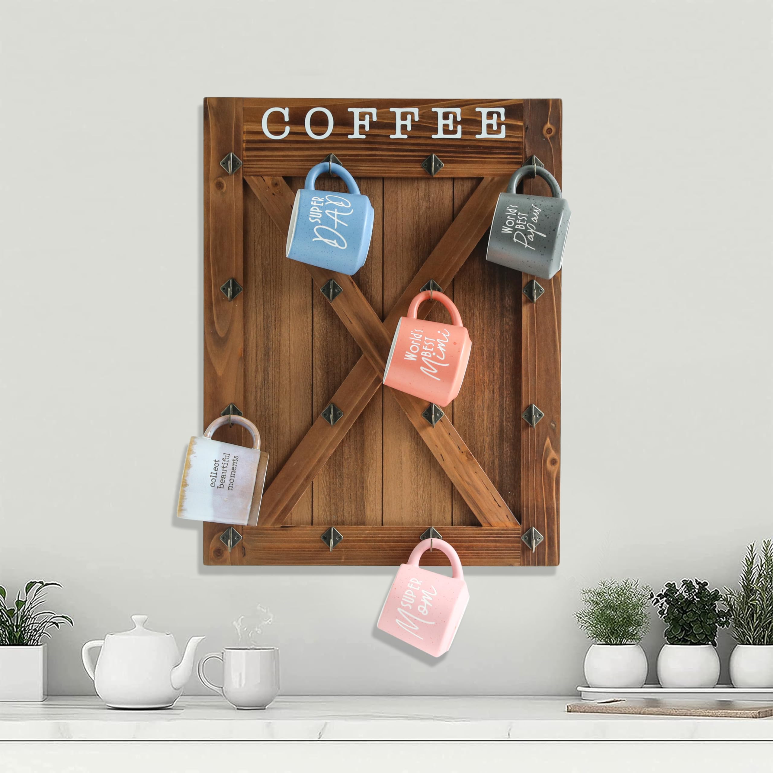 Amazon.co.jp: COLLECTIVE HOME - マグホルダー 木製ホームストレージ