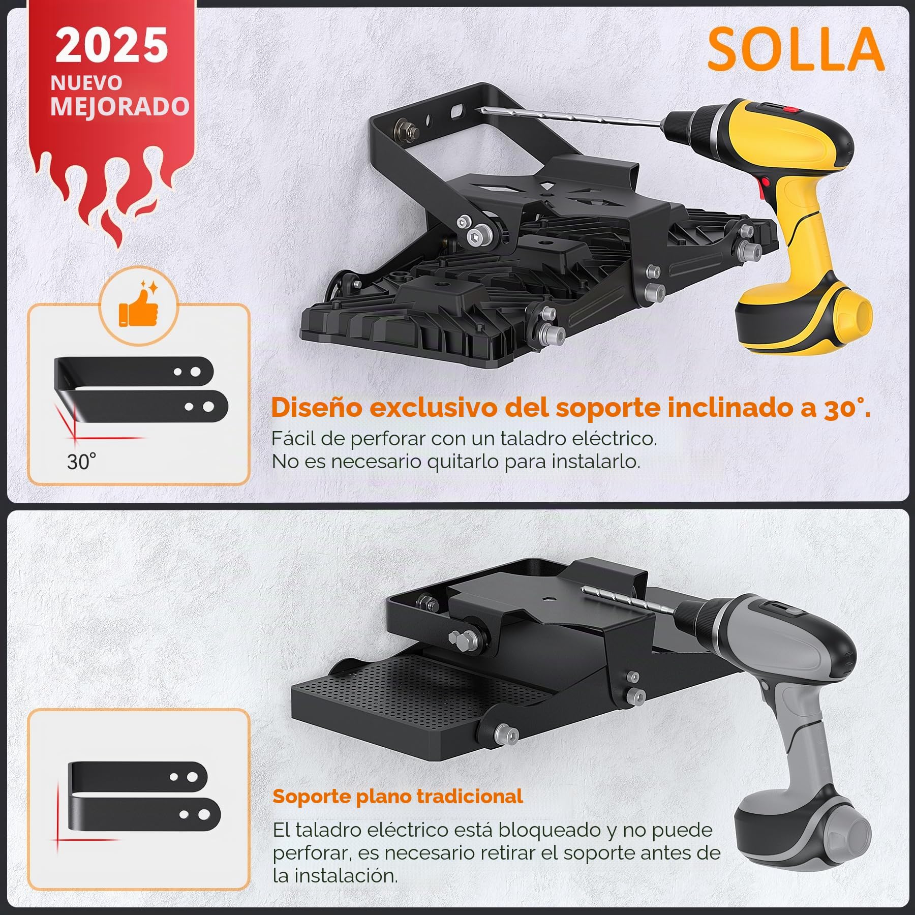 SOLLA 150W 2025 Plus RECIENTEMENTE ACTUALIZADO Foco LED para exteriores, 15000LM 6000K Luz blanca diurna IP66 Resistente al agua, iluminación de estadio, 3 cabezas ajustables Iluminación de seguridad