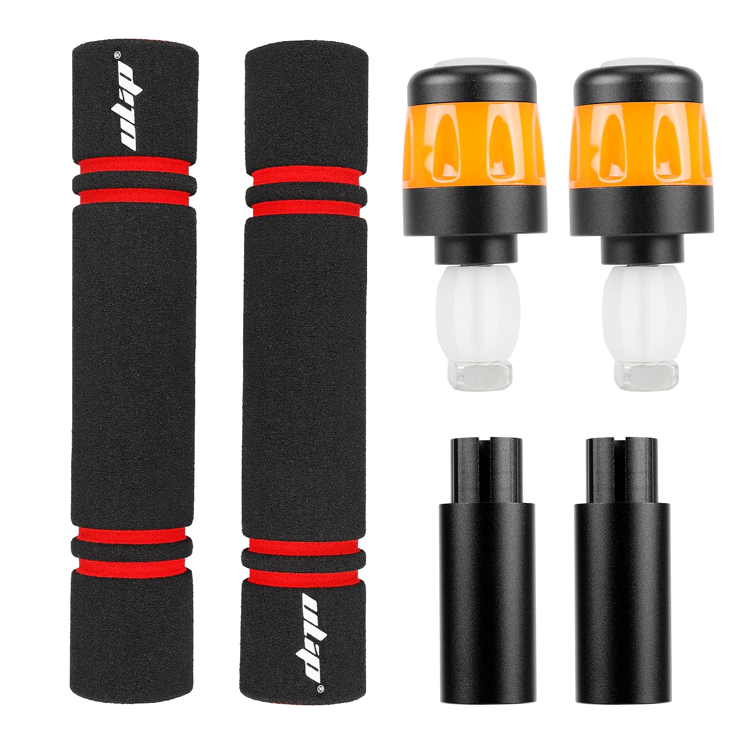 Poignée étendu + LED Lampes Clignotants Etanche Rechargeable pour Segway Ninebot Max G30 Extension de Guidon avec Lampe Feu (Noir+Noir Orange)