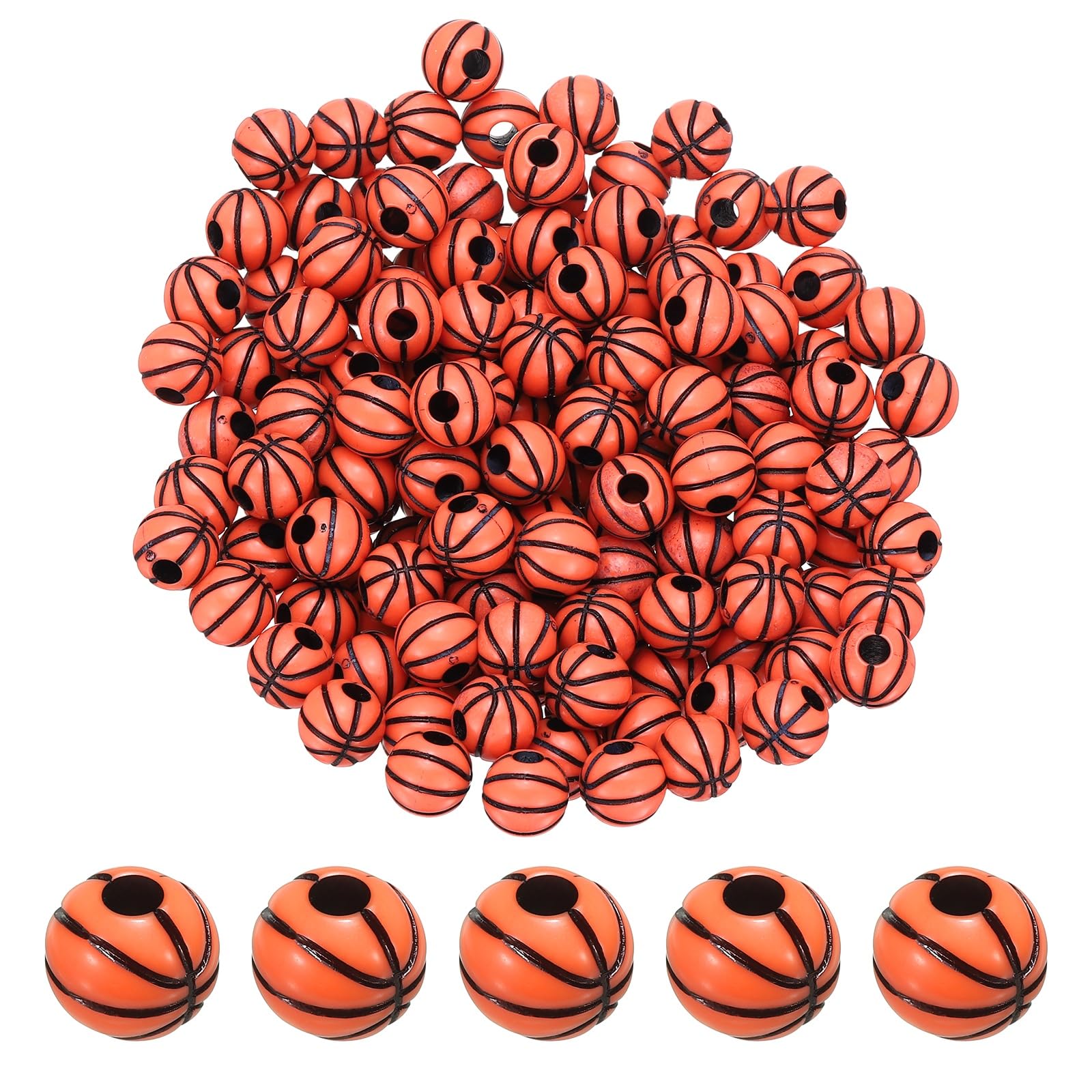 Perles sport 12mm en acrylique marron PATIKIL pour création de bracelets et colliers DIY - 200 pcs