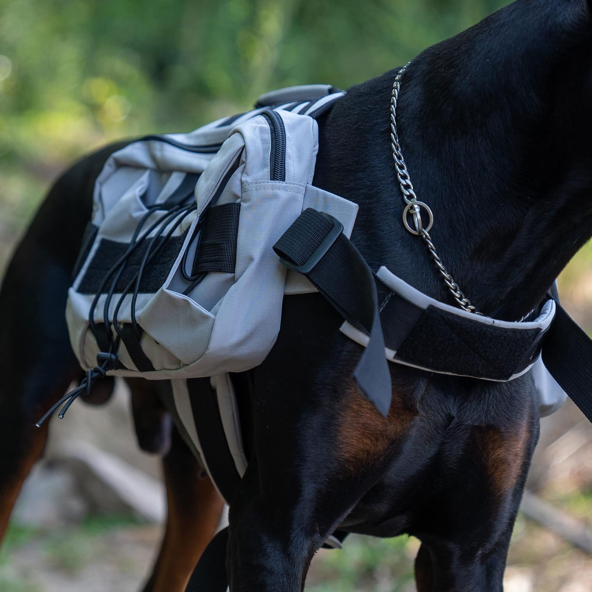 Lovelonglong Großer Hunderucksack, Outdoor-Jagd-Satteltasche mit Seitentaschen für kleine, mittelgroße und große Hunde, verstellbare taktische Hunde-Packung für Wandern, Reisen, Camping, Training
