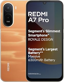 REDMI A7 Pro 4G (Sunset Orange, 4GB RAM, 64GB Storage) | Segment's Slimmest Smartphone | Segment's Largest 6300mAh Battery| Segment's Largest 17.53cm and Smoothest 120Hz Display | Segment's Slimmest Smartphone, 6300mAh Battery, 17.53cm Display, 120Hz Smoothest Display