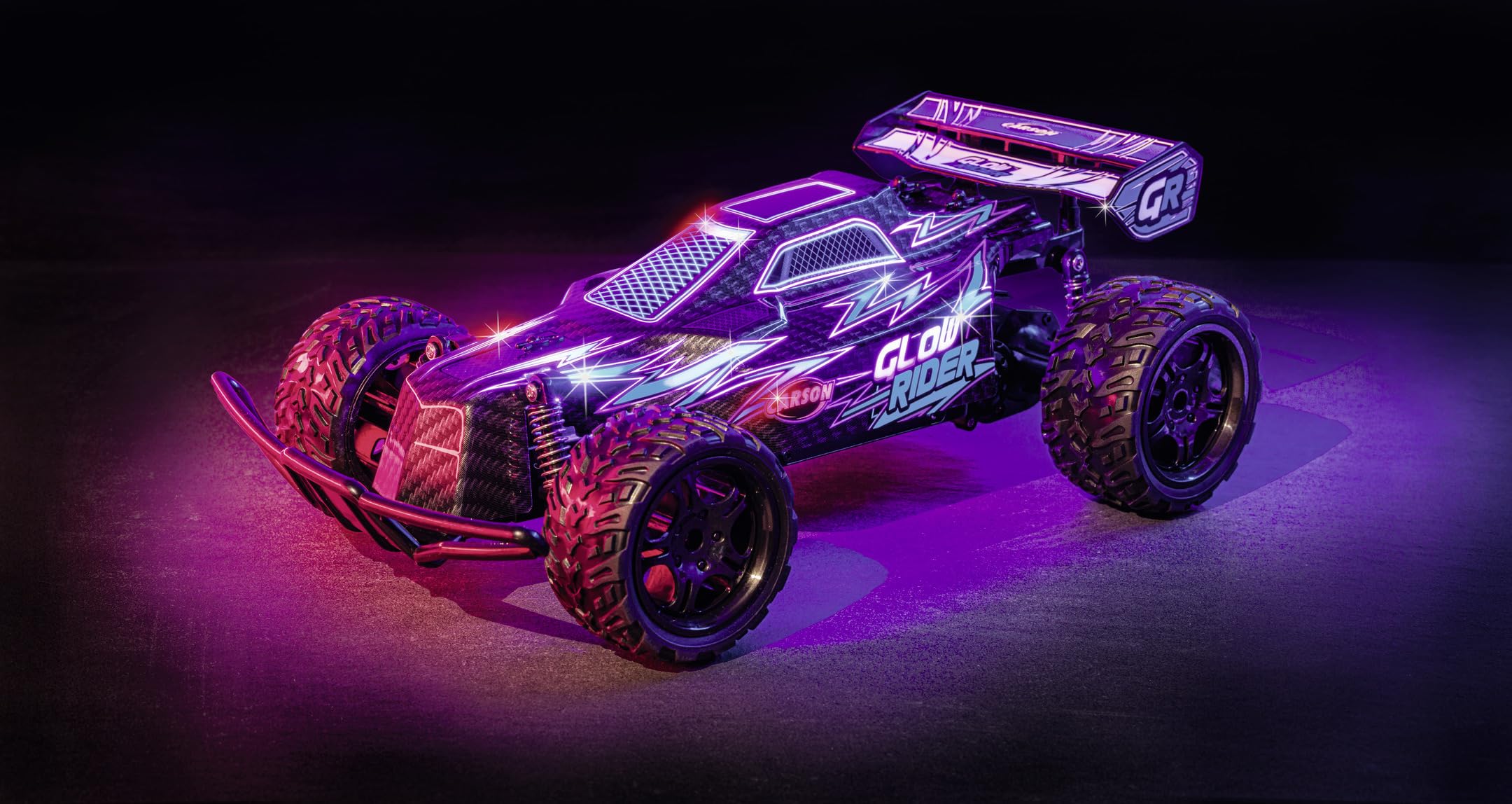 Carson 500404299 1:12 Glow Rider 2.4GHz 100% RTR niebieski - pojazd RC, pojazd, pojazd RC dla dzieci, pojazd zdalnie sterowany, 100% kompletny zestaw
