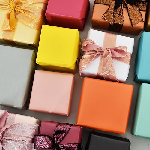 Miniatura 7 de BEISHIDA Papel de regalo rojo de color sólido con brillo perlado mate, papel de regalo para bodas, cumpleaños, graduación, papel de regalo de