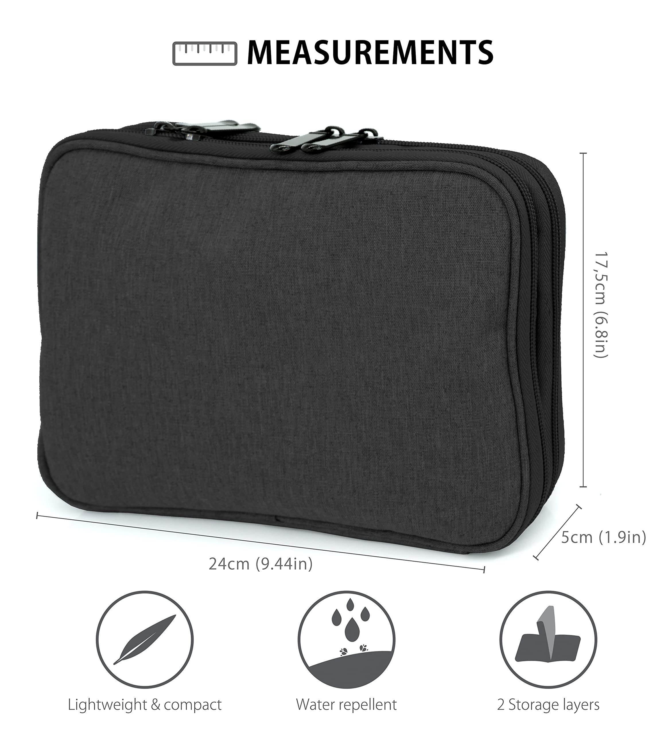 Spigen Rugged Armor Pro Universele Kabelorganizer Tas Reistas voor elektronische Accessoires Paspoort Harde Schijf USB Sticks SD Kaarten - Zwart