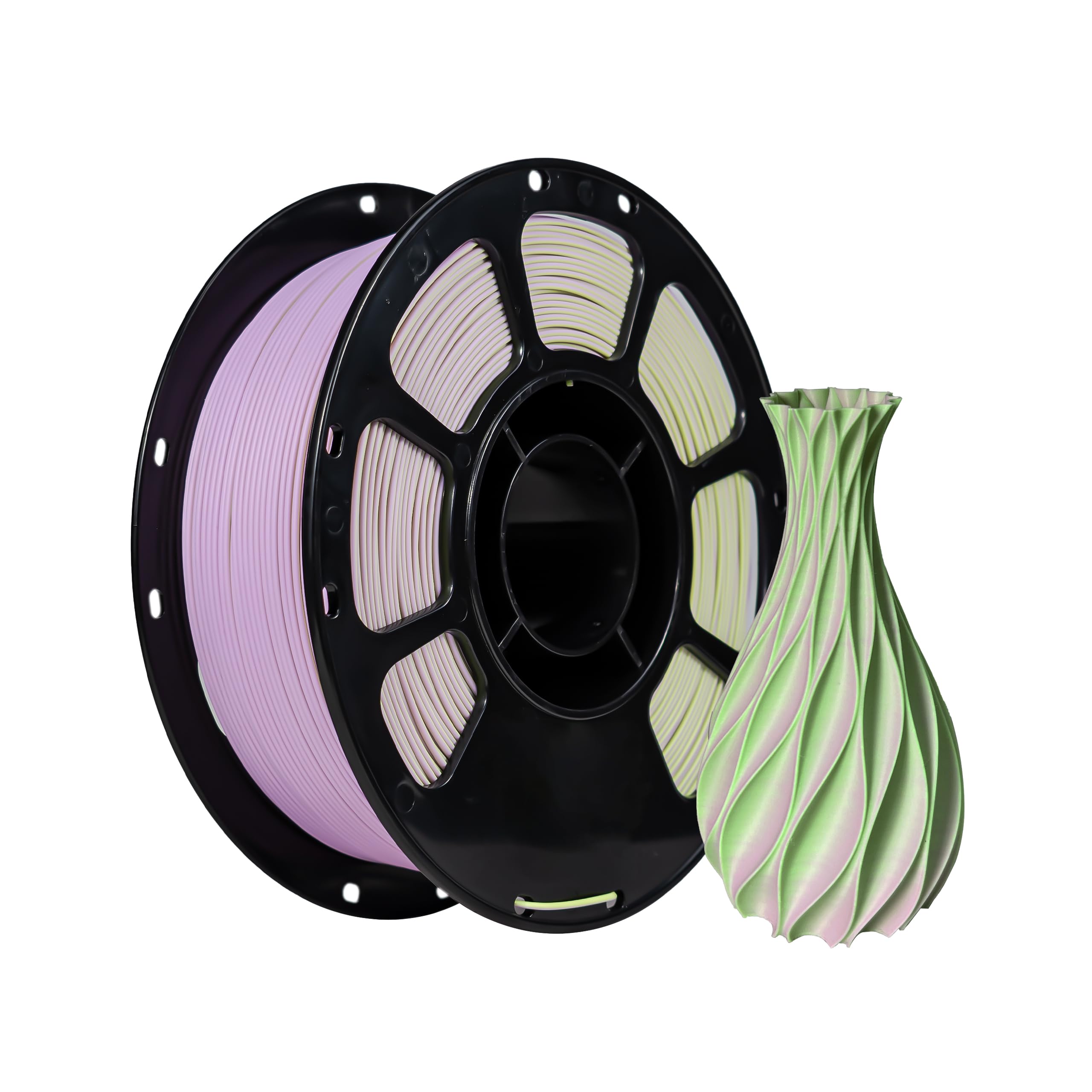 iBOSS Matte PLA Plus 3D Printer Filament - Dual Color Green Purple Filament, Smooth Finish Color Change 3D Printing Filament 1.75mm, 1KG/2.2lb for Most FDM 3D Printers