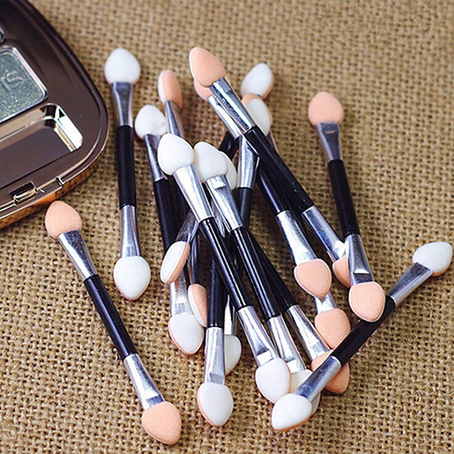 U-M PULABO12 pcs Eyeshadow Sponge Applicator Brushes Double-end Cosmetic Eye Makeup Brush Stick Sponge Tipped Oval Eyeshadow Brush Random Practical and Deft : Beauty & Personal Care