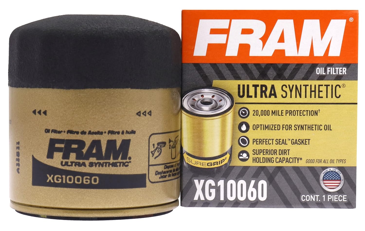 FRAM XG10060 Ultra Synthetic SpinOn Oil Filter with SureGrip Amazon