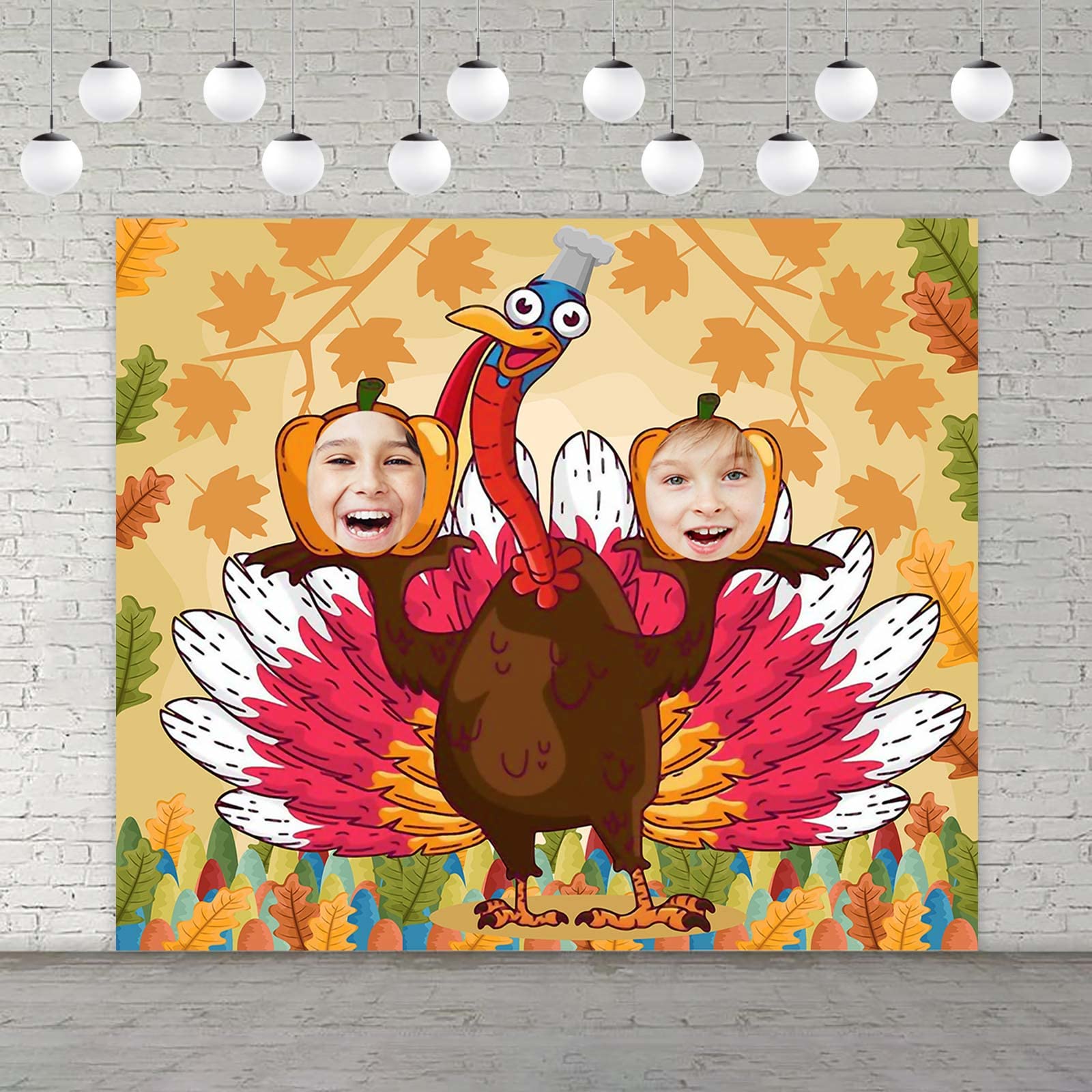 T-Bn-0263 Happy Birthday Banner - 55x47 Inch Fabric Banner, Photo Booth Backdrop, Fun Party Decor For Kids