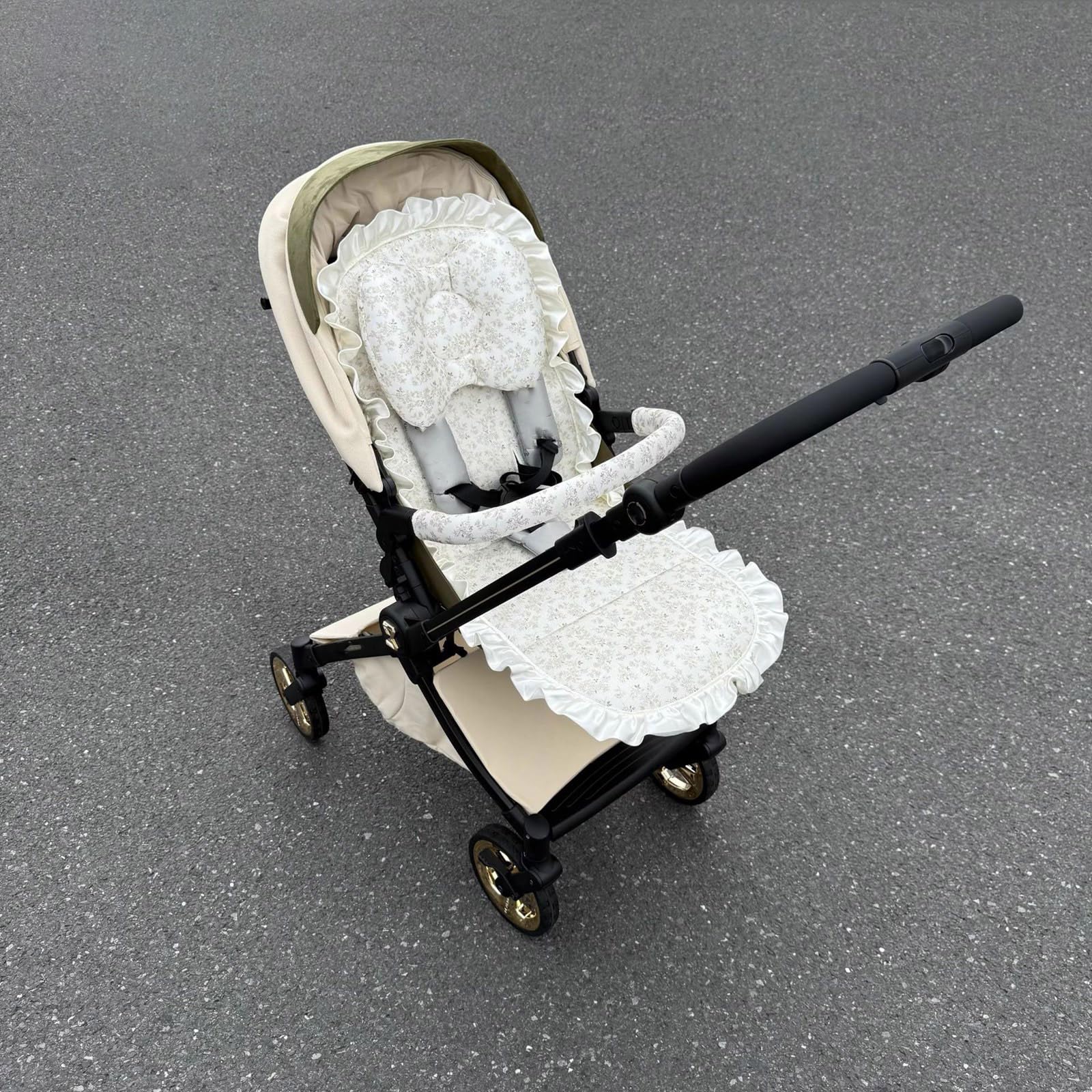 Almohadilla de refrigeración para cochecitos, tela de seda de hielo, funda para reposabrazos, alfombrilla para reposacabezas para uso diario, accesorio de viaje, protector de asiento para cochecitos
