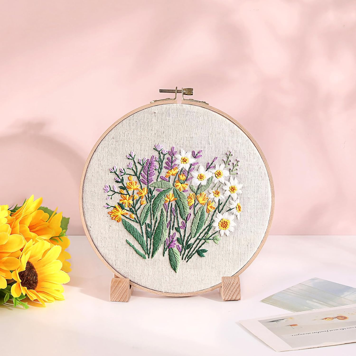 OwnMy Embroidery Frames for Display, 3 Left 3 Right Embroidery Hoop Stands