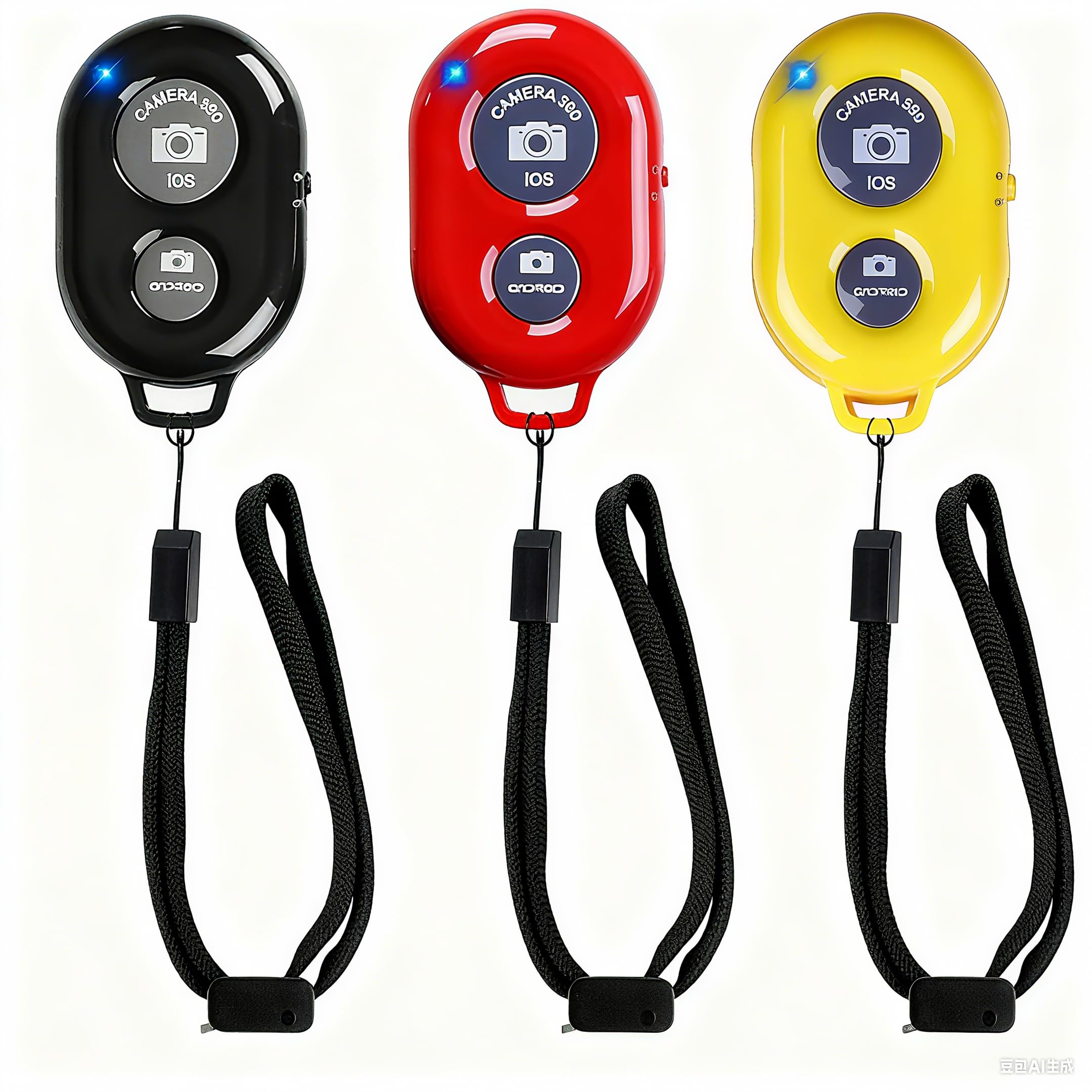 Wireless Remote Shutter for Cellphones and Tablets (3 Pack), AOQIYUE Wireless Remote for iPhone/Android Camera Control, Selfie Clicker for Photos and