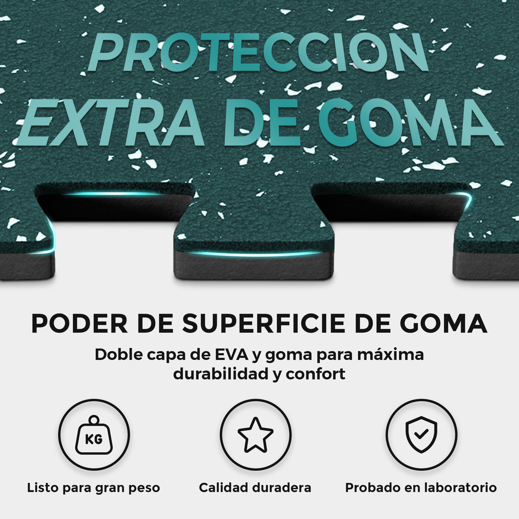 bemaxx Esterilla Fitness Suelo Gimnasio Caucho – Set de 18 Alfombras Puzzle Protector Suelo de Goma, Colchoneta Gimnasia Ejercicio en Casa, Espuma Tatami Deporte Alfombrillas Pesas Gym Garaje Piscina