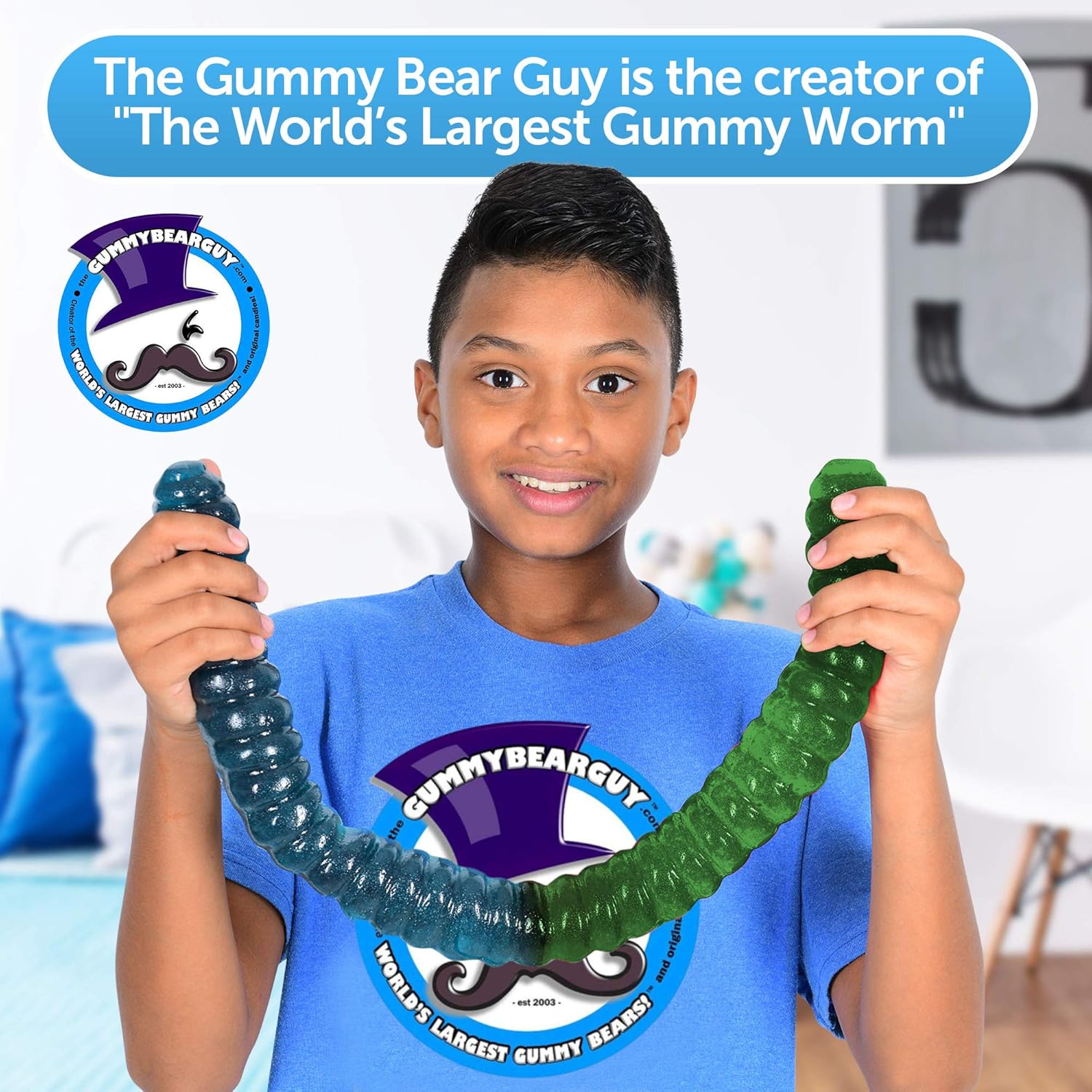 World's Largest Gummy Worm - Blue Raspberry/Green Philippines | Ubuy